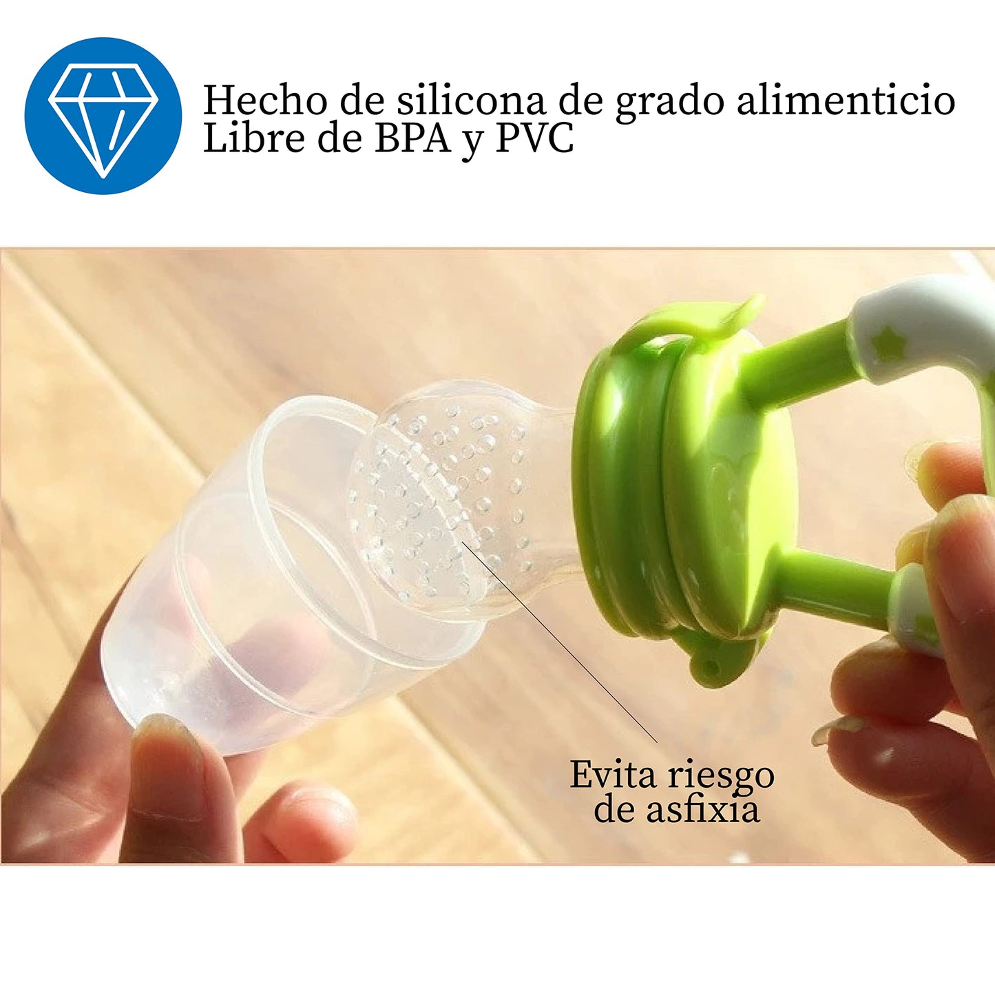 Juego de Chupones Alimentadores Seviete Azul con Mordedera de Silicona para Bebé