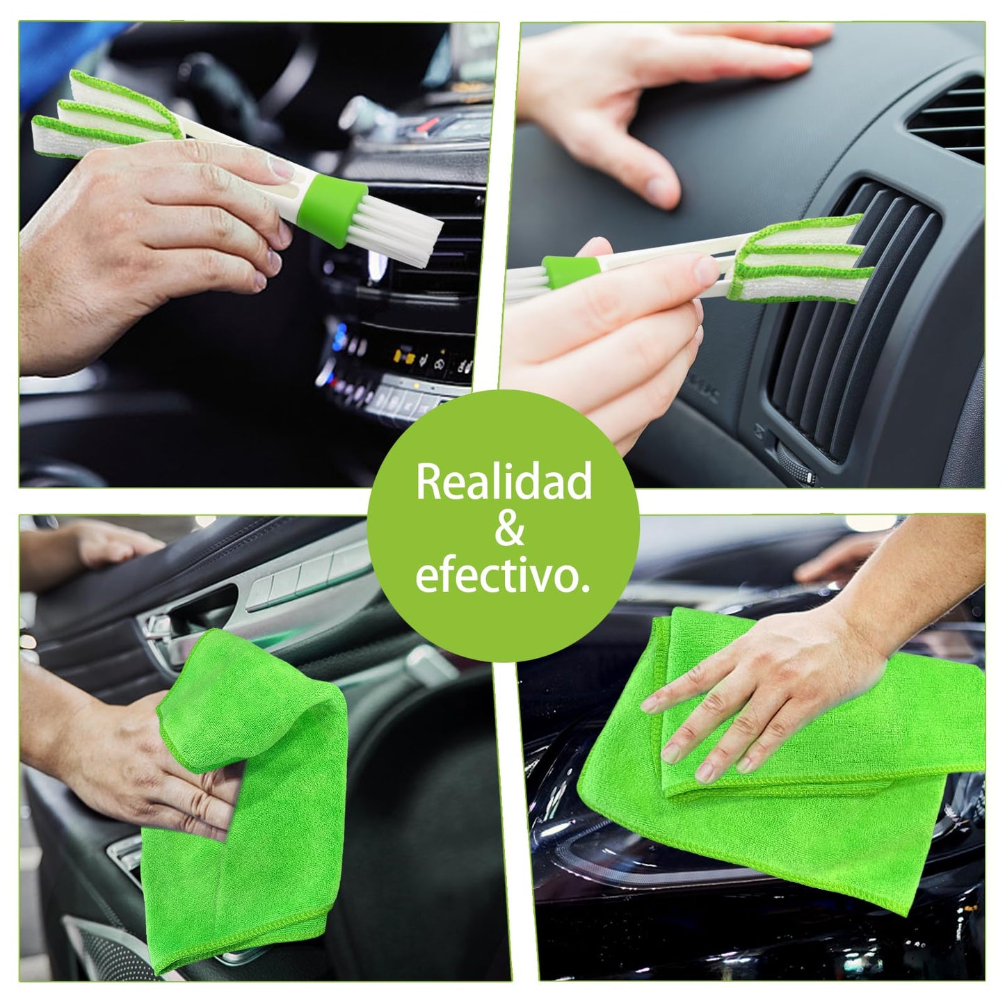 Bonieset chenilla microfibra cepillo para polvo de lavado de coche con mango largo kit de limpieza de coche con cepillo de lavado de coche microfibra cabezales de fregona toalla plumero de ventilación