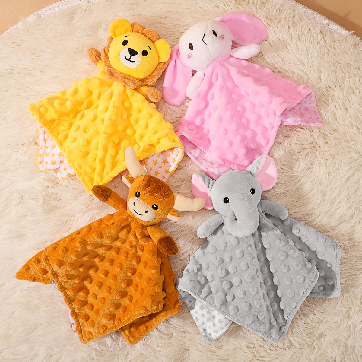 Sprinqdawin - Mantas de seguridad de león para bebés, manta de seguridad de bebé de león para recién nacidos, juguete suave para bebé, regalos de animales de peluche para niños y niñas, amor de león
