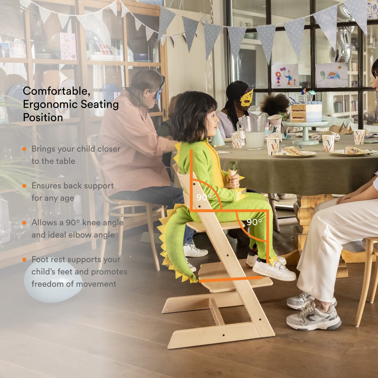 Silla Tripp Trapp de Stokke, Silla ajustable, evolutiva para recién nacidos, niños y adultos - Práctica, cómoda y ergonómica - Diseño atemporal (Fresno Blanco)