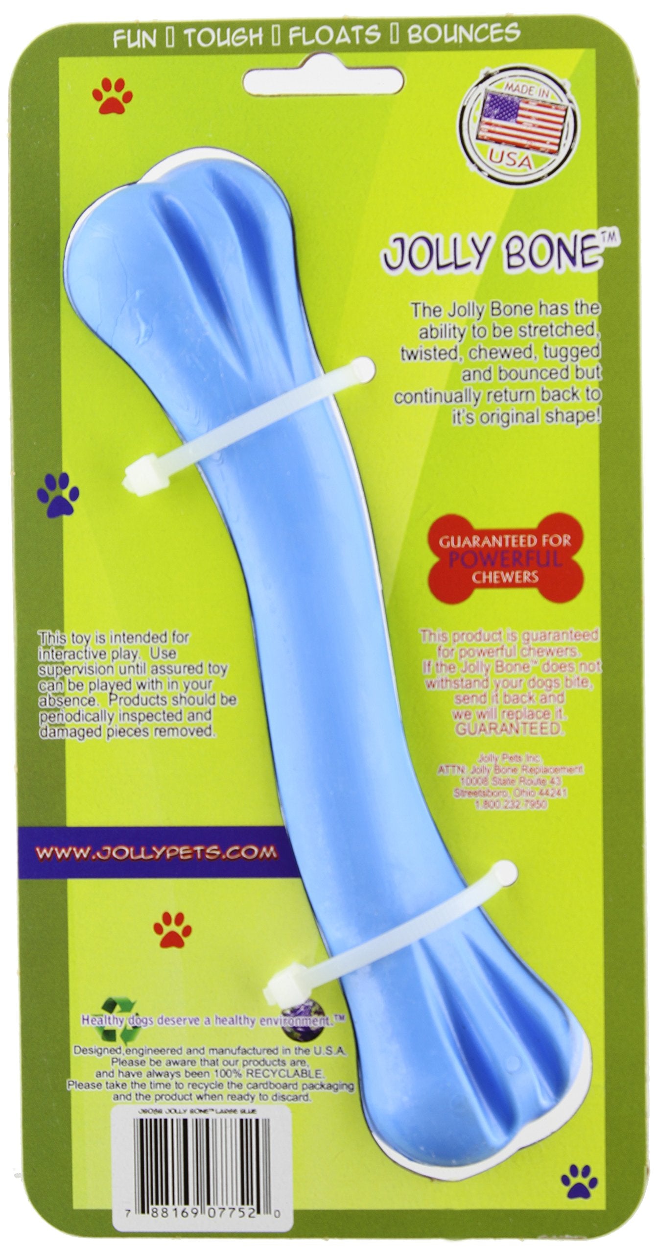 Jolly Pets 8-inch, Jolly Bone, Blue