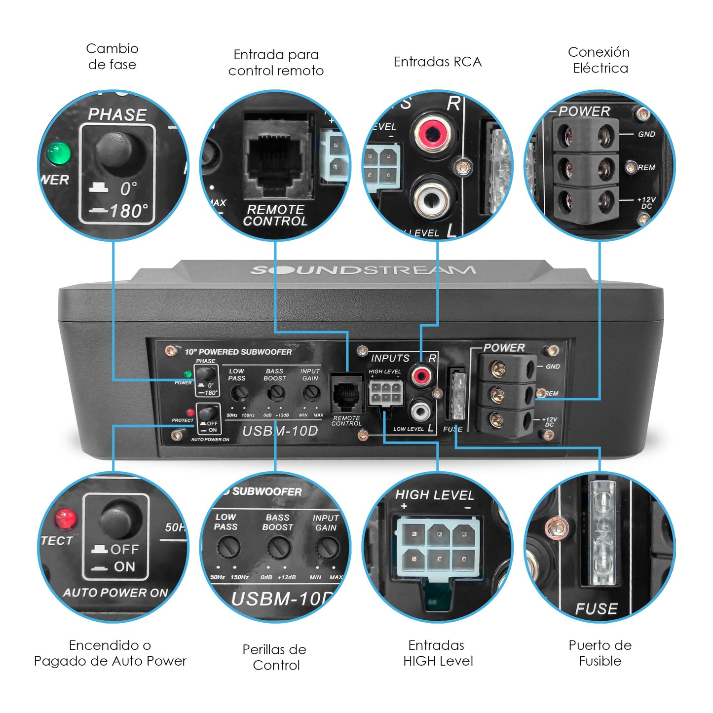 Soundstream Subwoofer Amplificado 10'' Clase D Tarantula