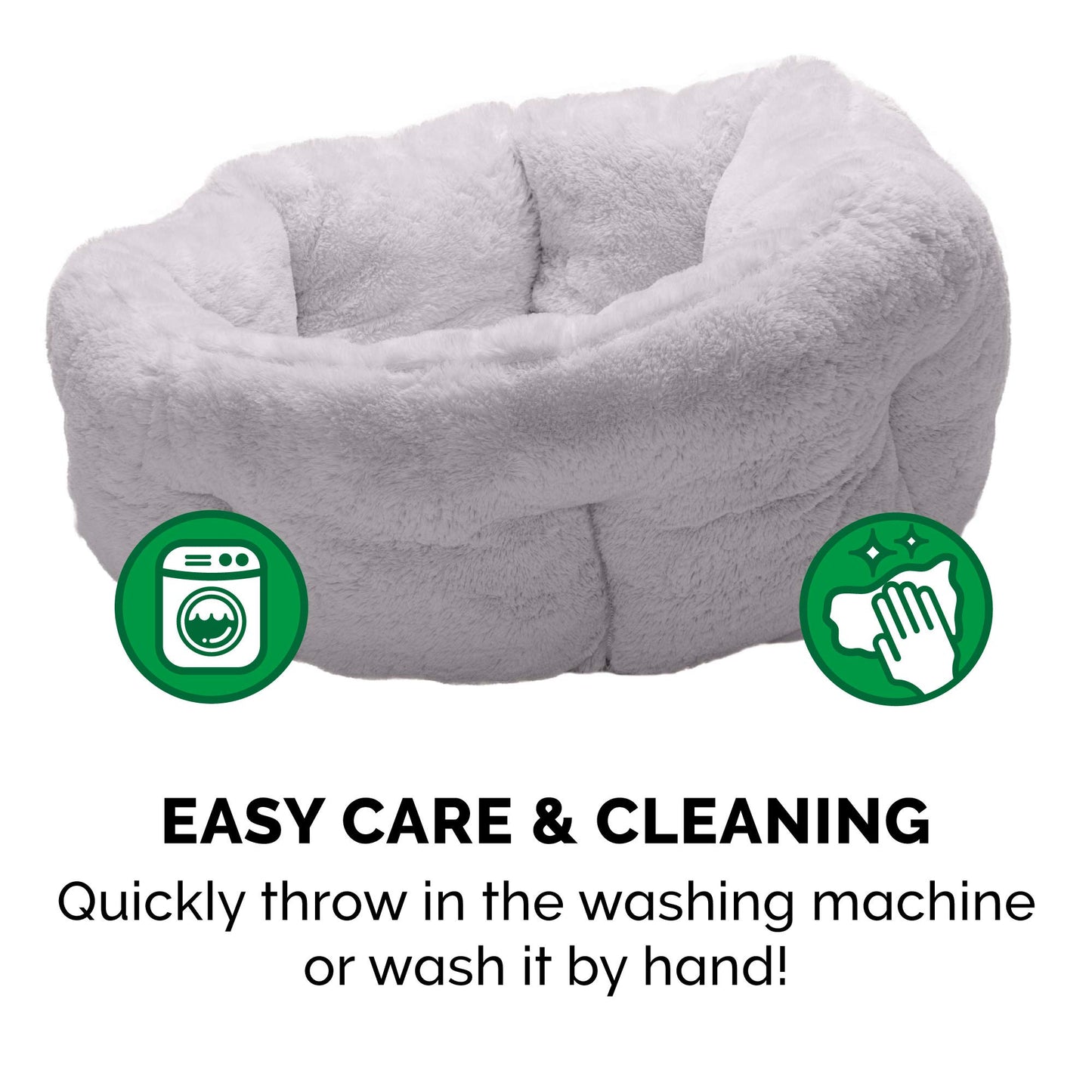 Furhaven 23" Round Medium Dog Bed Hi Lo Self-Warming Luxury Plush Faux Fur Cuddler, Washable - Gray, Medium