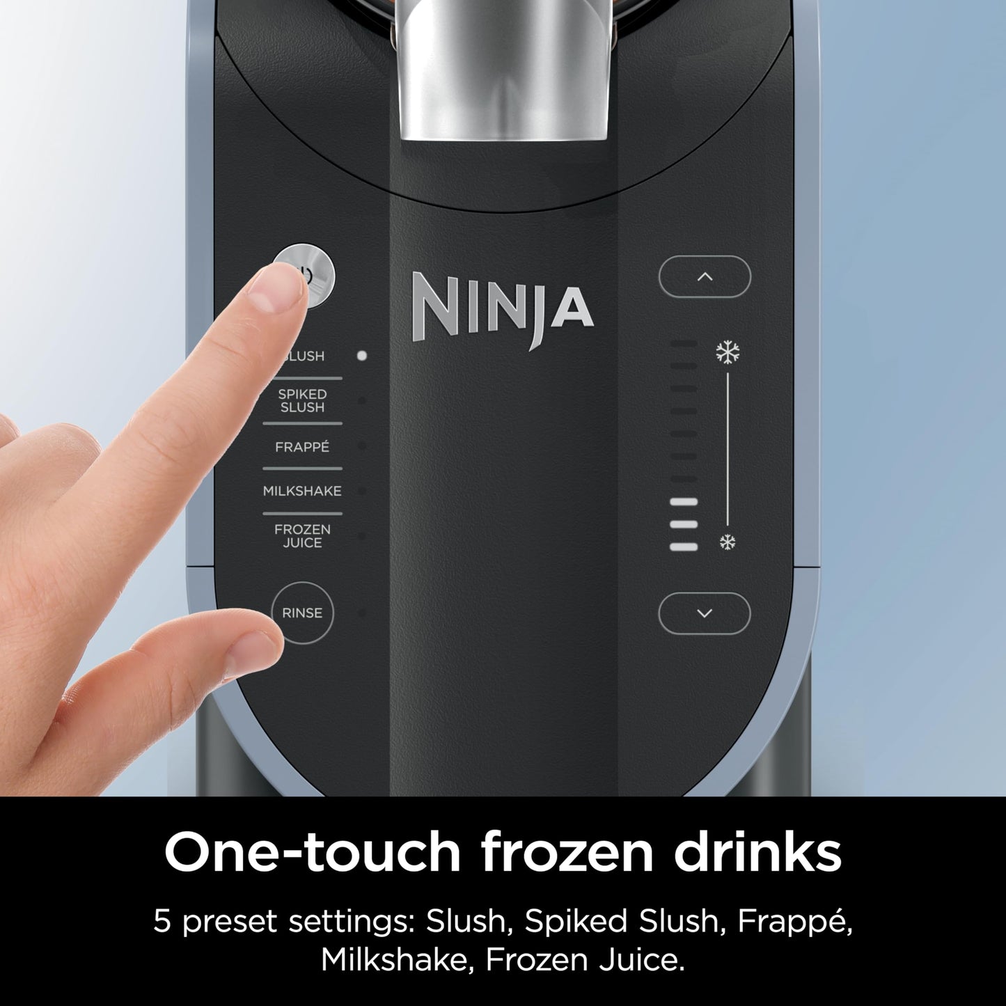 Máquina de Bebidas Congeladas Ninja Negro RapidChill 86 Onzas con 5 Programas Preestablecidos
