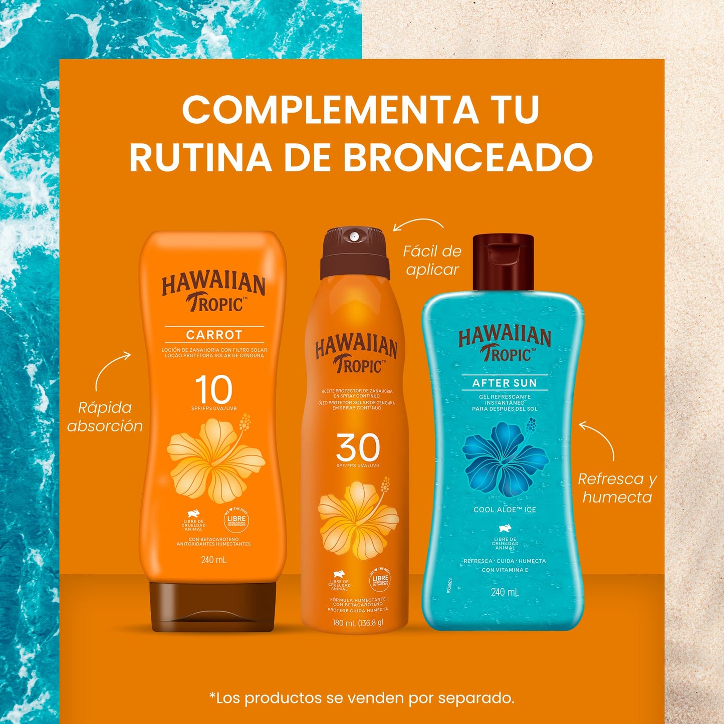 Hawaiian Tropic Carrot Protector Solar 10 FPS Loción de 240ml