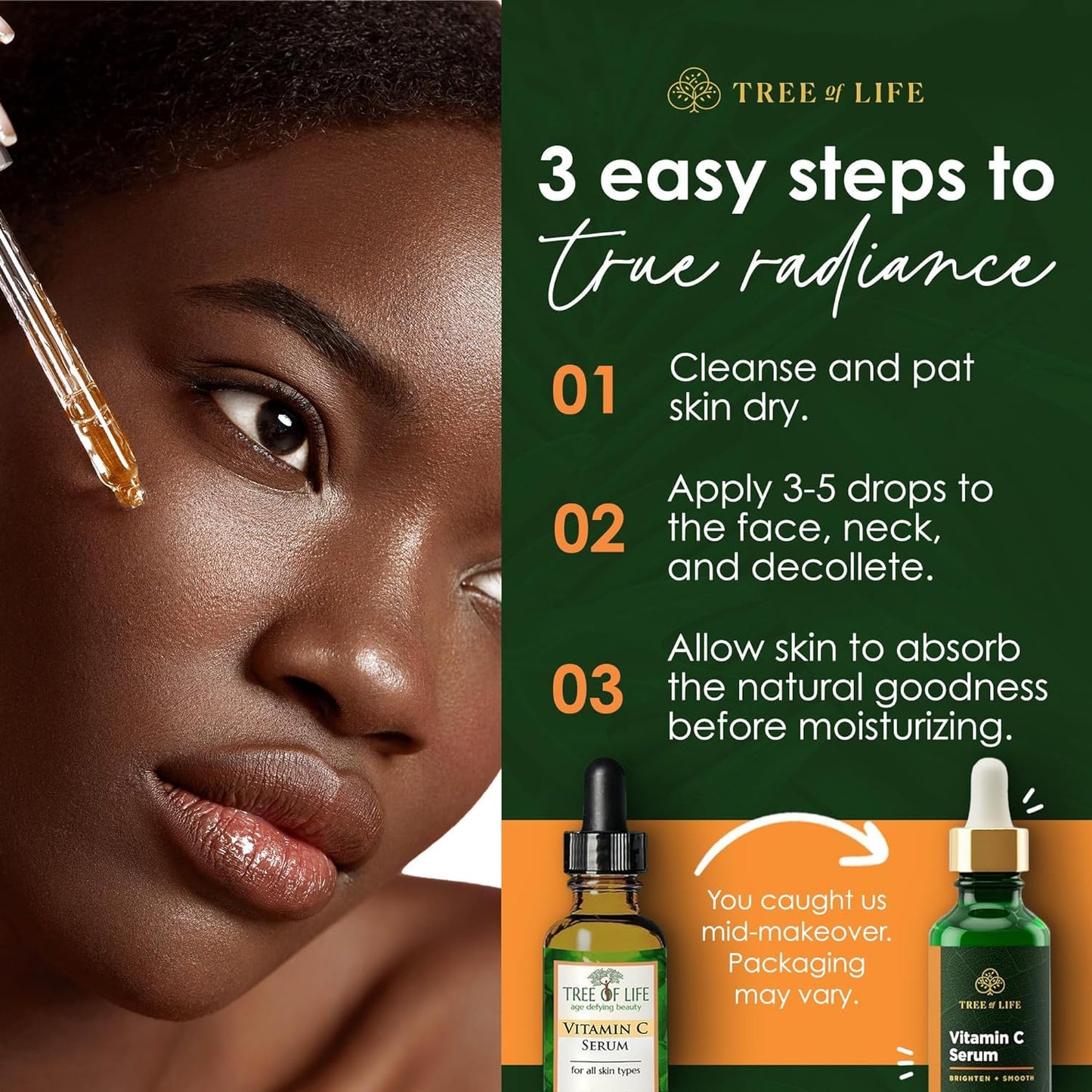 ToLB Vitamin C Serum for Face with Hyaluronic Acid - Anti Aging Anti Wrinkle Facial Serum with Natural Ingredients - Paraben Free, Vegan - Best Vitamin C with Hyaluronic Acid Serum for Skin - 1 fl oz