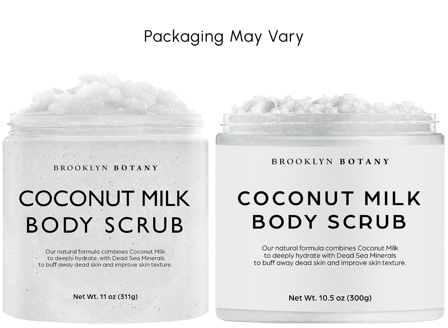 Brooklyn Botany - Exfoliante corporal con leche de coco, 100% natural, anticelulítico, exfoliante corporal con sal del Mar Muerto y aceites esenciales, 10 onzas