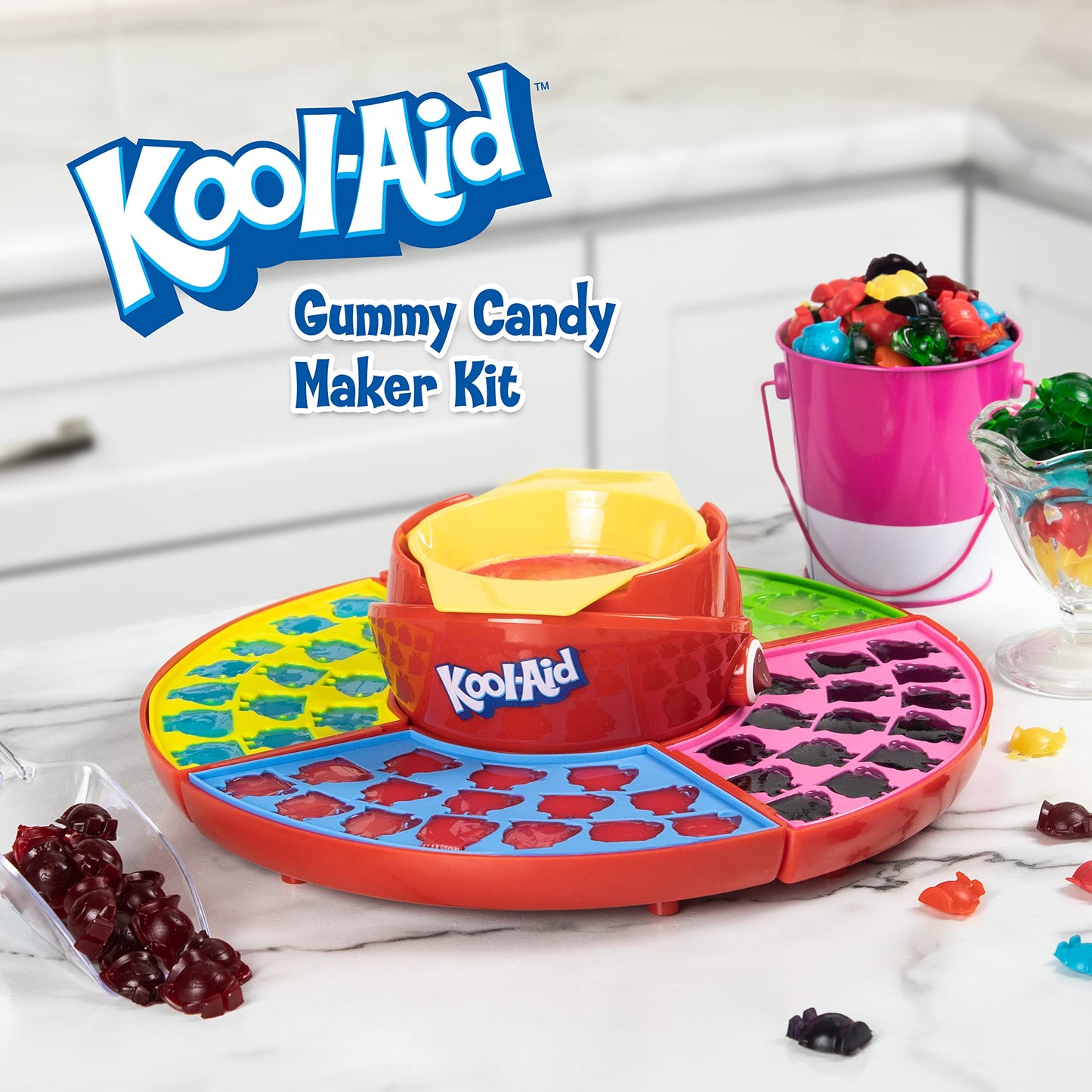 Kit de Fabricación de Caramelos de Gomita Nostalgia Rojo con Base Calentada y Olla de Fusión Incluida para Toda la Familia