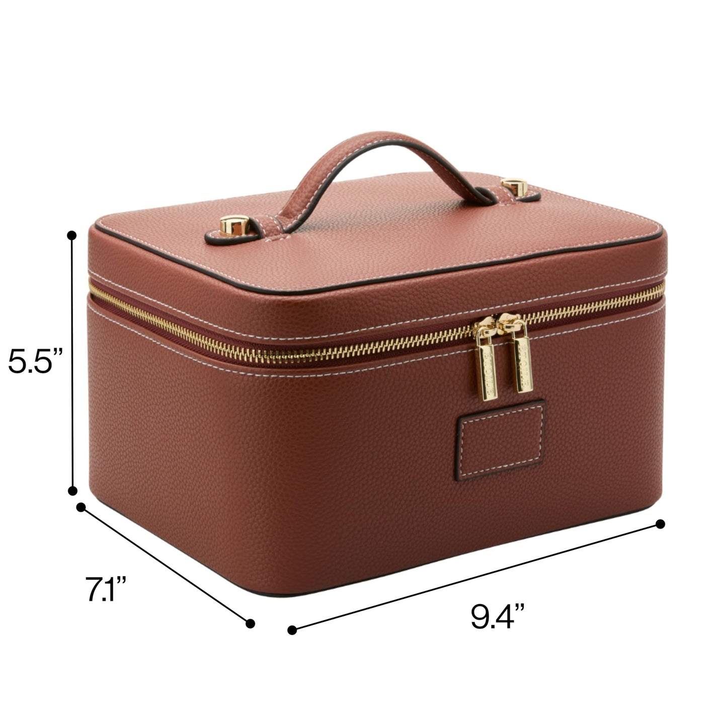 ETOILE - Estuche de cambiador - Elegante bolsa de maquillaje de viaje con divisores, Marrón Jengibre, Estuche de cambiador con cierre con práctico asa de transporte