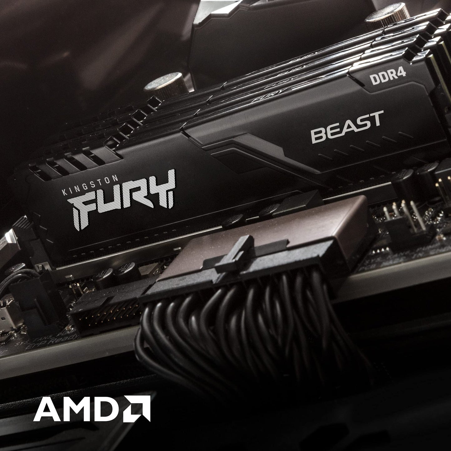 Kingston Fury Beast DDR4, Memoria Gamer Para PC, Capacidad: 16GB Kit (2x8GB), Frecuencia: 3200Mhz, Latencia: CL 16, Factor de Forma: DIMM 288-Pin, Color: Negro, Numero de Parte: KF432C16BBK2/16