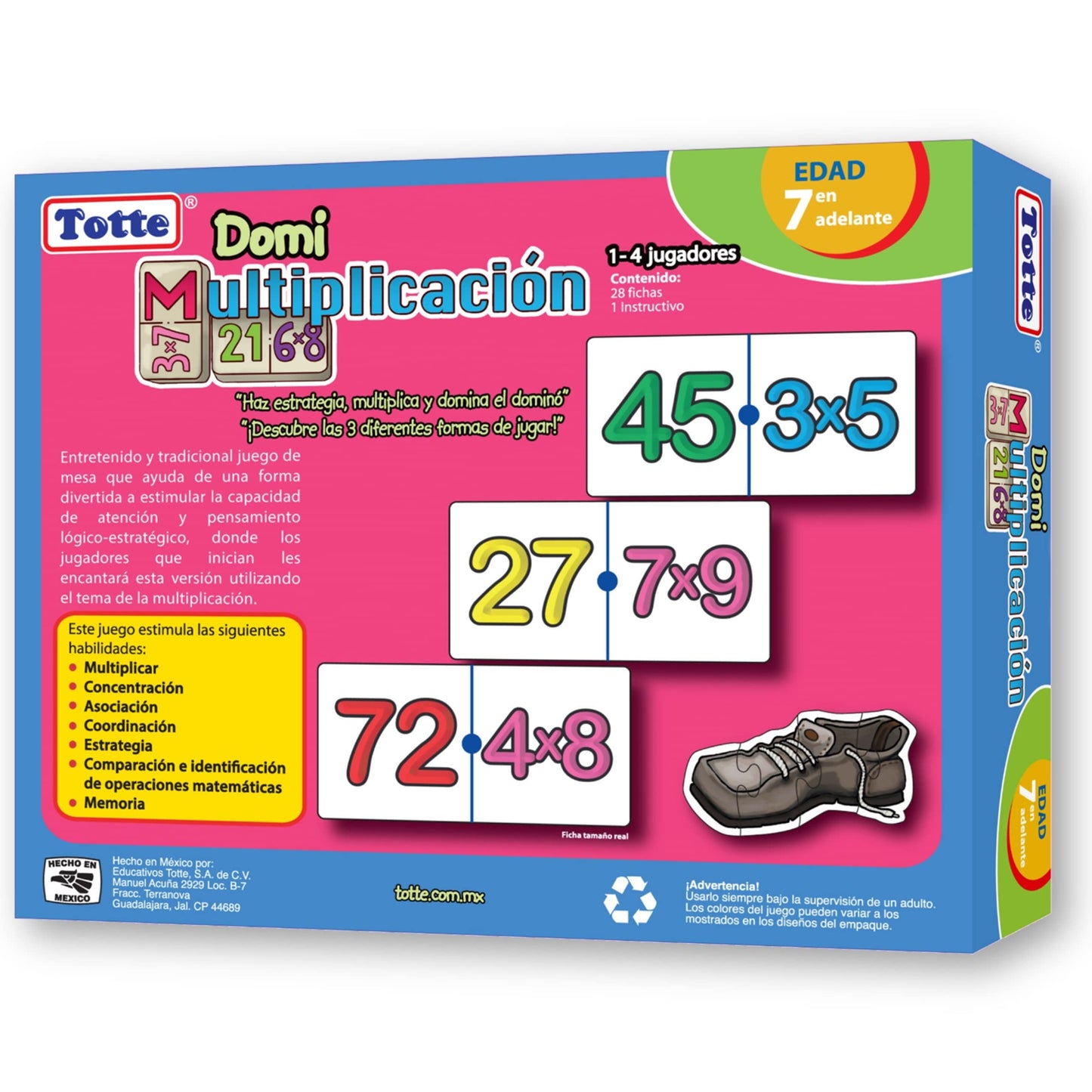 Juego Educativo de Matemáticas Totte Infantil Piezas Autocorregibles Extra Grandes y Gruesas