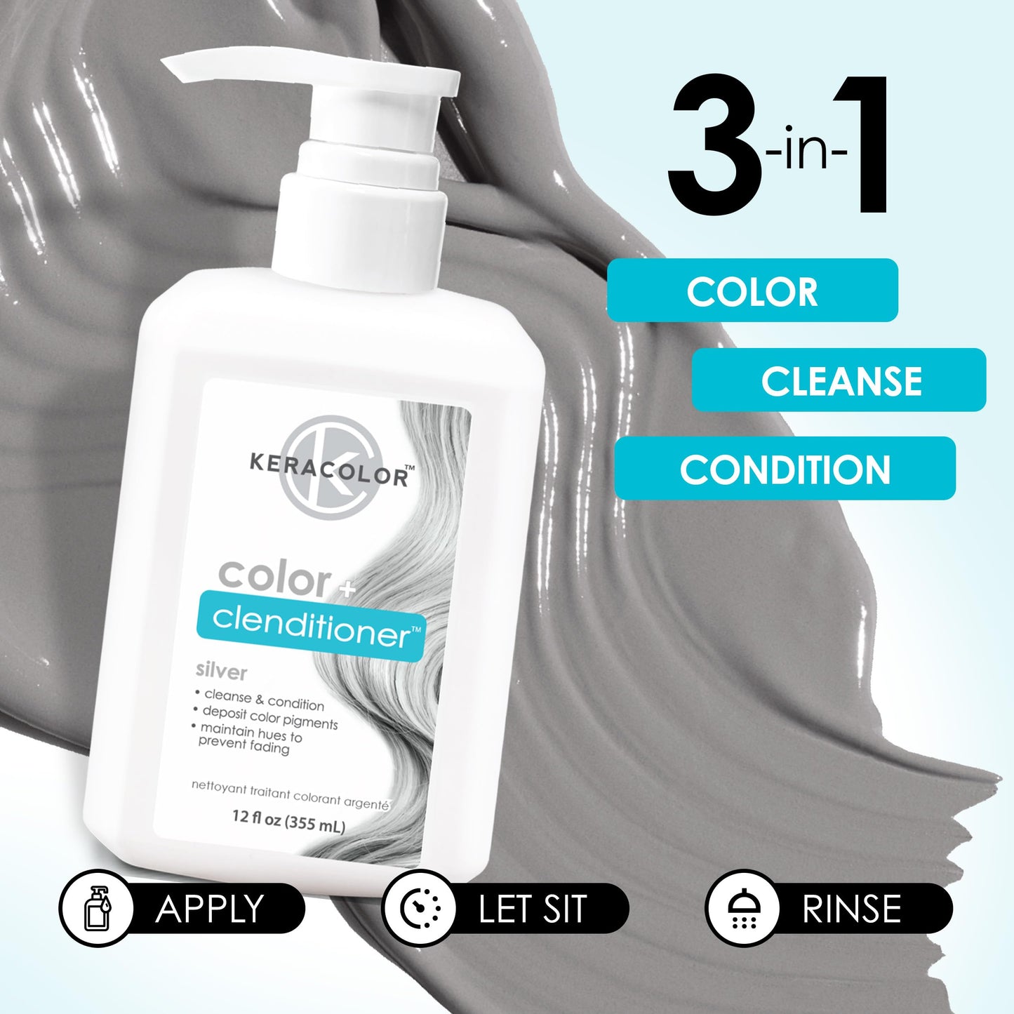 Acondicionador Keracolor Plateado 12oz