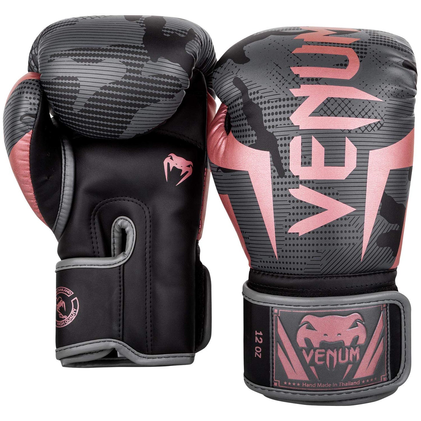 Guantes de Boxeo Venum Negro Oro Rosa Elite para Adultos Unisex