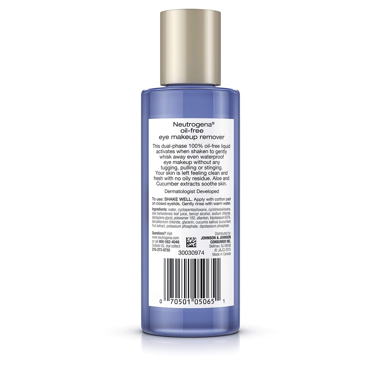 Neutrogena - Desmaquillante Y Limpiador Suave Sin Aceite Para Ojos Sensibles, Desmaquillante No Graso, Elimina El Rímel A Prueba De Agua