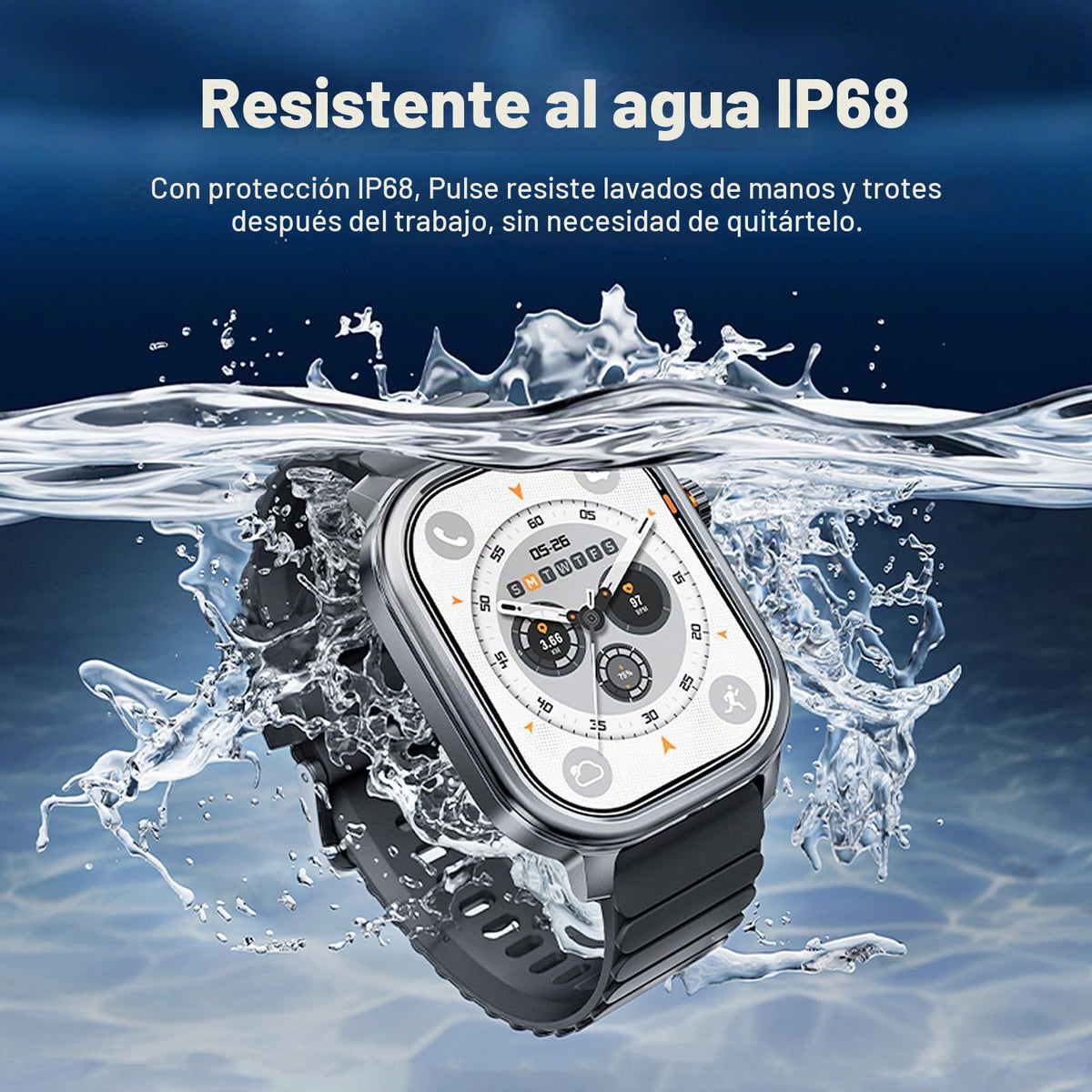 Smartwatch KOSPET Negro AMOLED Diseño Ligero 17 Días para Hombre