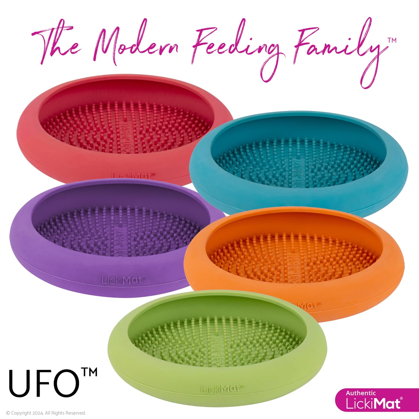 LICKIMAT LickiMat UFO: Alimentador Lento para Perros, Moderno y Rosado, 104.6 onzas, Apto para Lavaplatos
