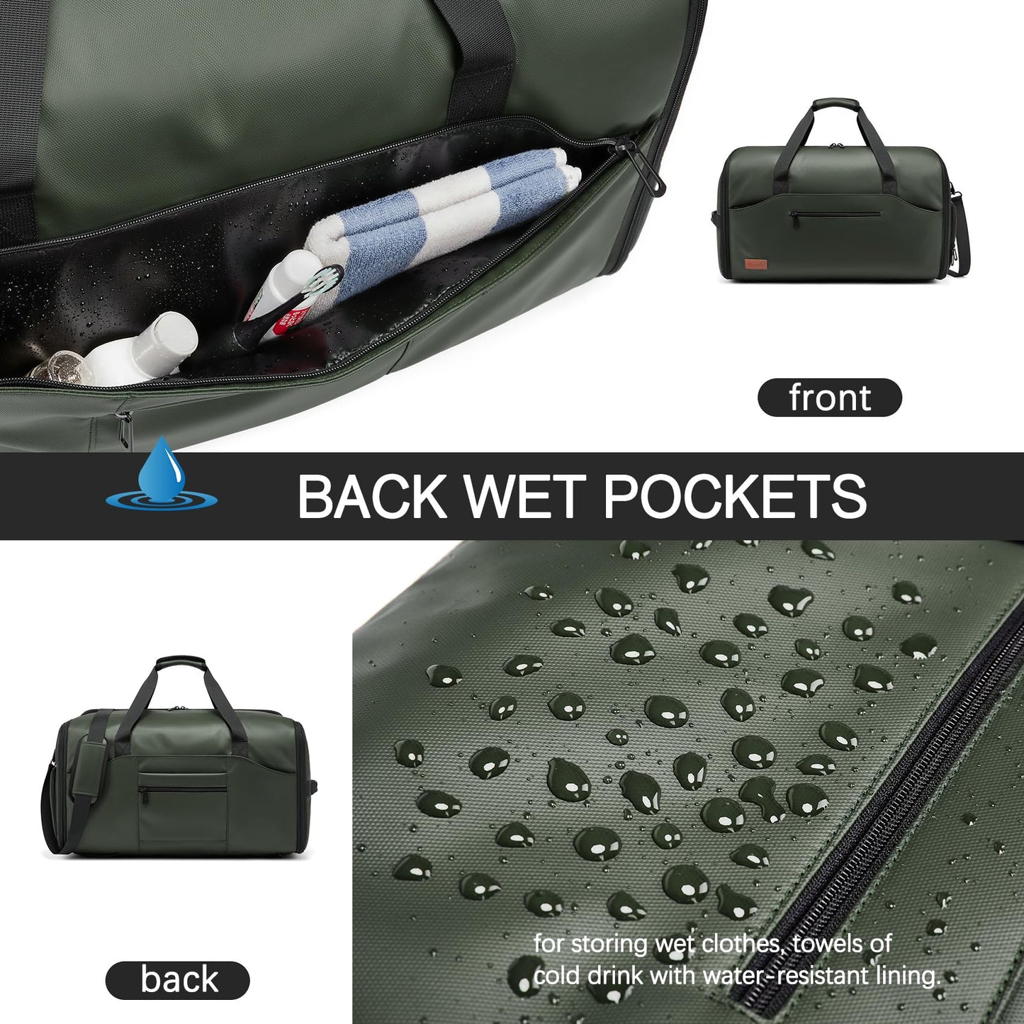 Bolsas de ropa para viajes, bolsas de traje para hombres, viajes, bolsa de ropa con compartimento para zapatos, bolsa de ropa convertible 2 en 1 impermeable con correa para el hombro,Moda y negocios