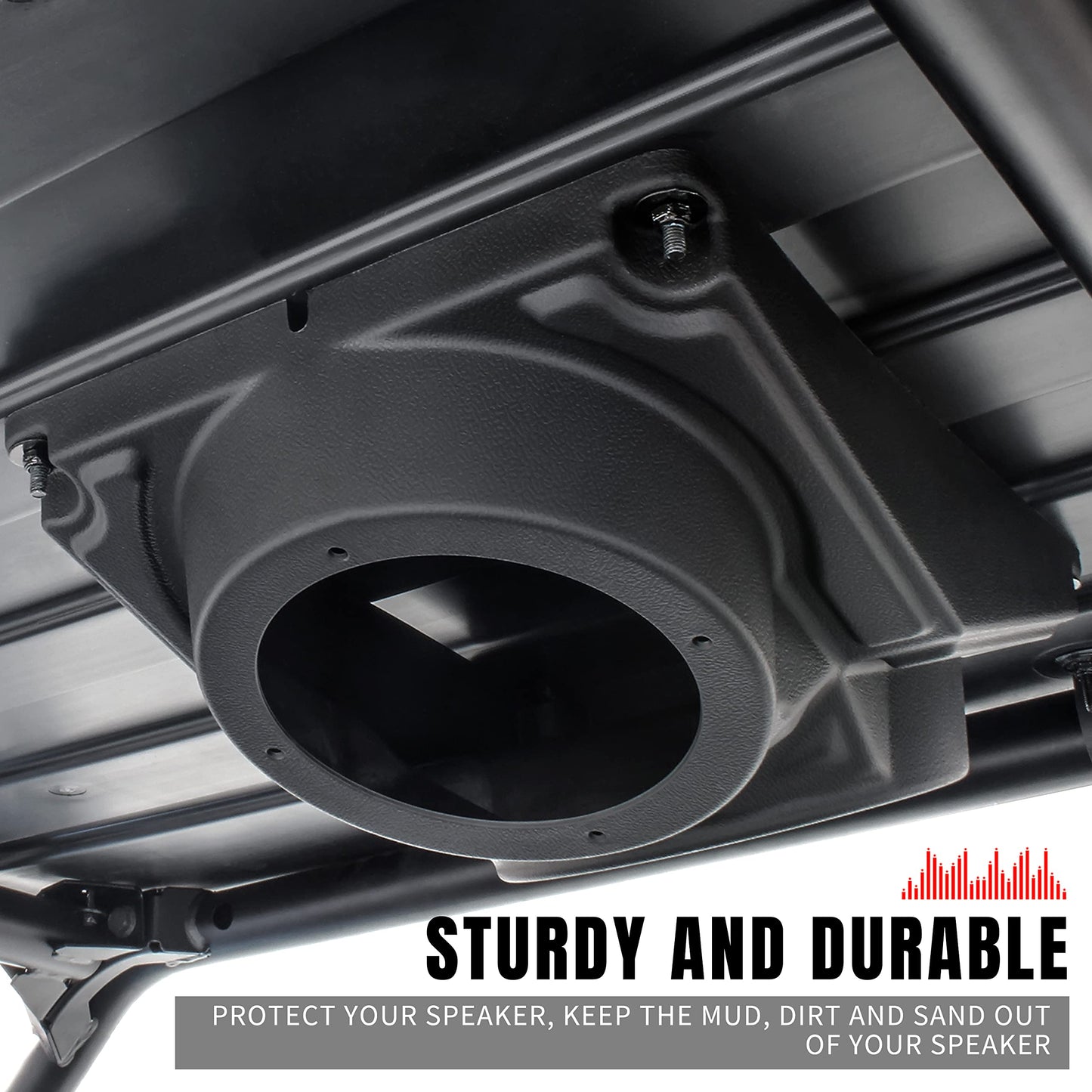 KATIMOTO - Carcasa para altavoz UTV Polaris RZR, impermeable, universal de 6.5 pulgadas, sistema de altavoces de techo duro para Polaris RZR UTV Cart Accessories (1 unidad)