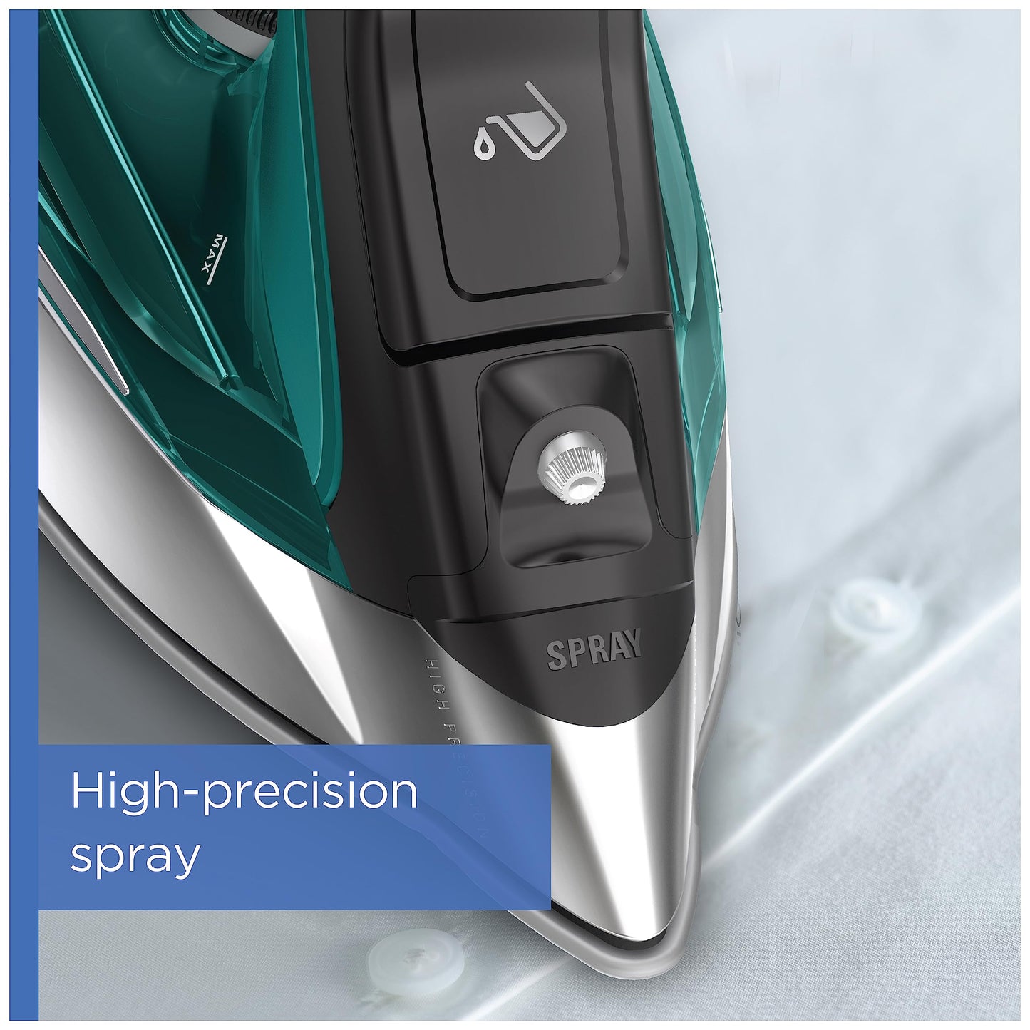 Rowenta Plancha de vapor Pro Master Xcel Steam Iron. Capacidad de 310 ml, resultados profesionales en casa, diseño ergonómico. Verde, plata y negro, DW8360U1