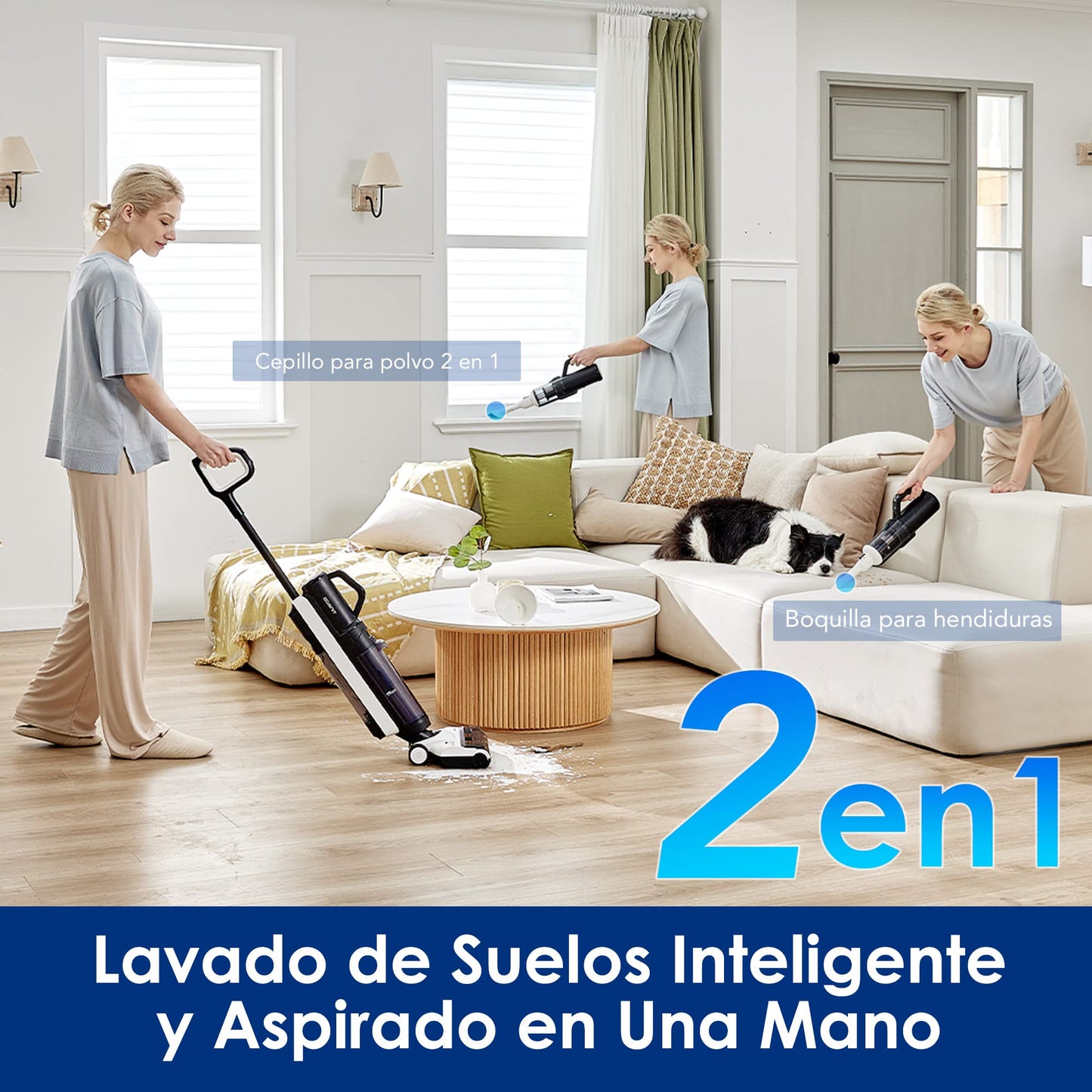 Aspiradora Tineco Floor ONE S5 Combo Multisuperficie Ligera inalámbrica 2 en 1