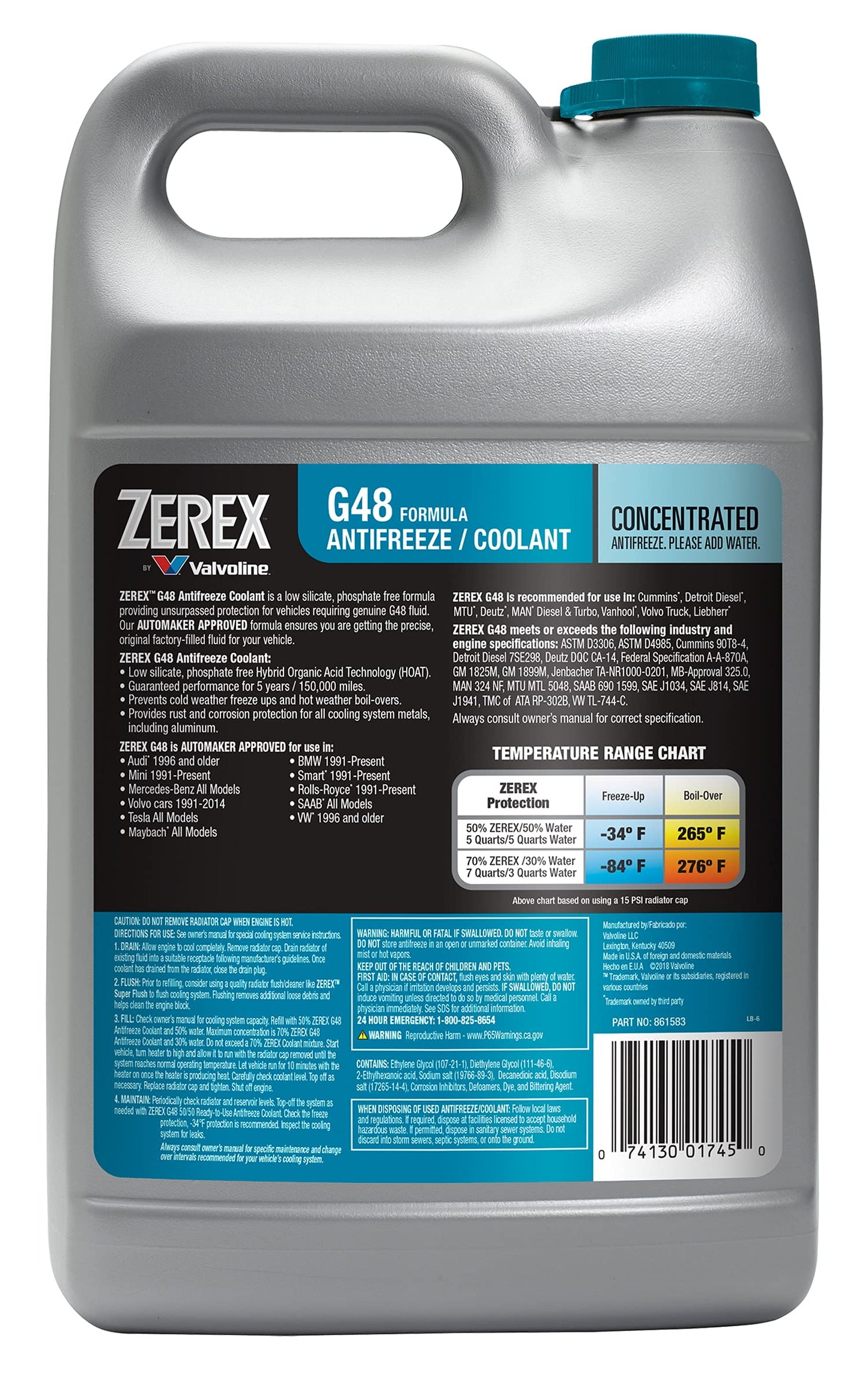 Anticongelante Concentrado Valvoline Zerex G48 1 GA