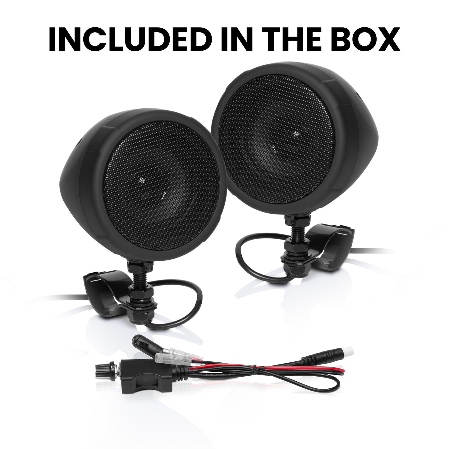 BOSS Audio MCBK425BA Motorcycle/ATV Sound System - Bluetooth, 3 Inch Speakers, Weatherproof, Aux Input, Volume Control