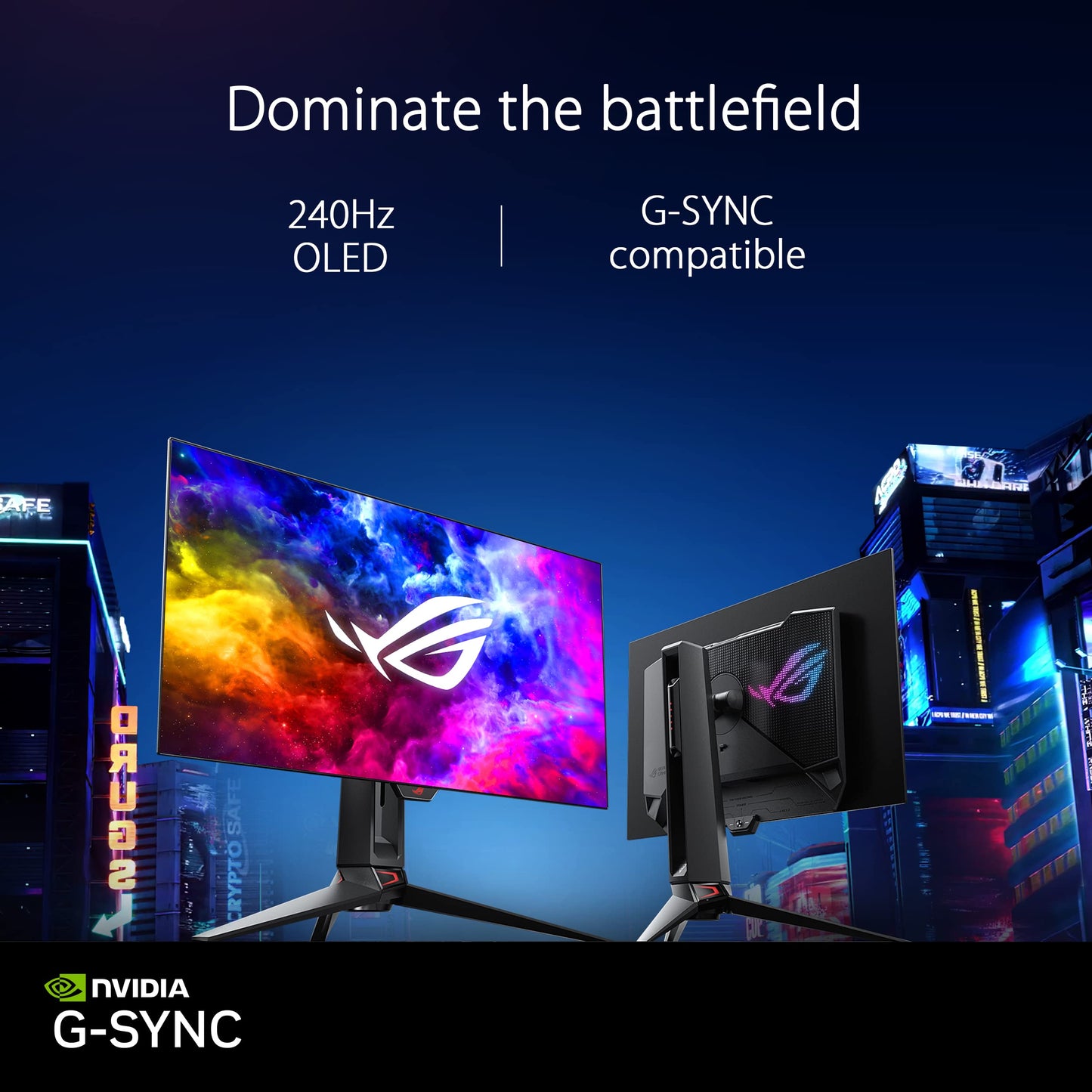 Monitor Gaming ASUS ROG Swift 27 Pulgadas 1440P OLED QHD 240Hz 0.03ms para Hombre