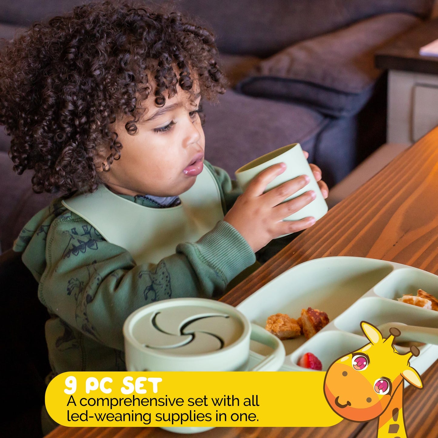 Juego de Alimentación Muqee Peeko Silicona Grado Alimenticio para Bebés
