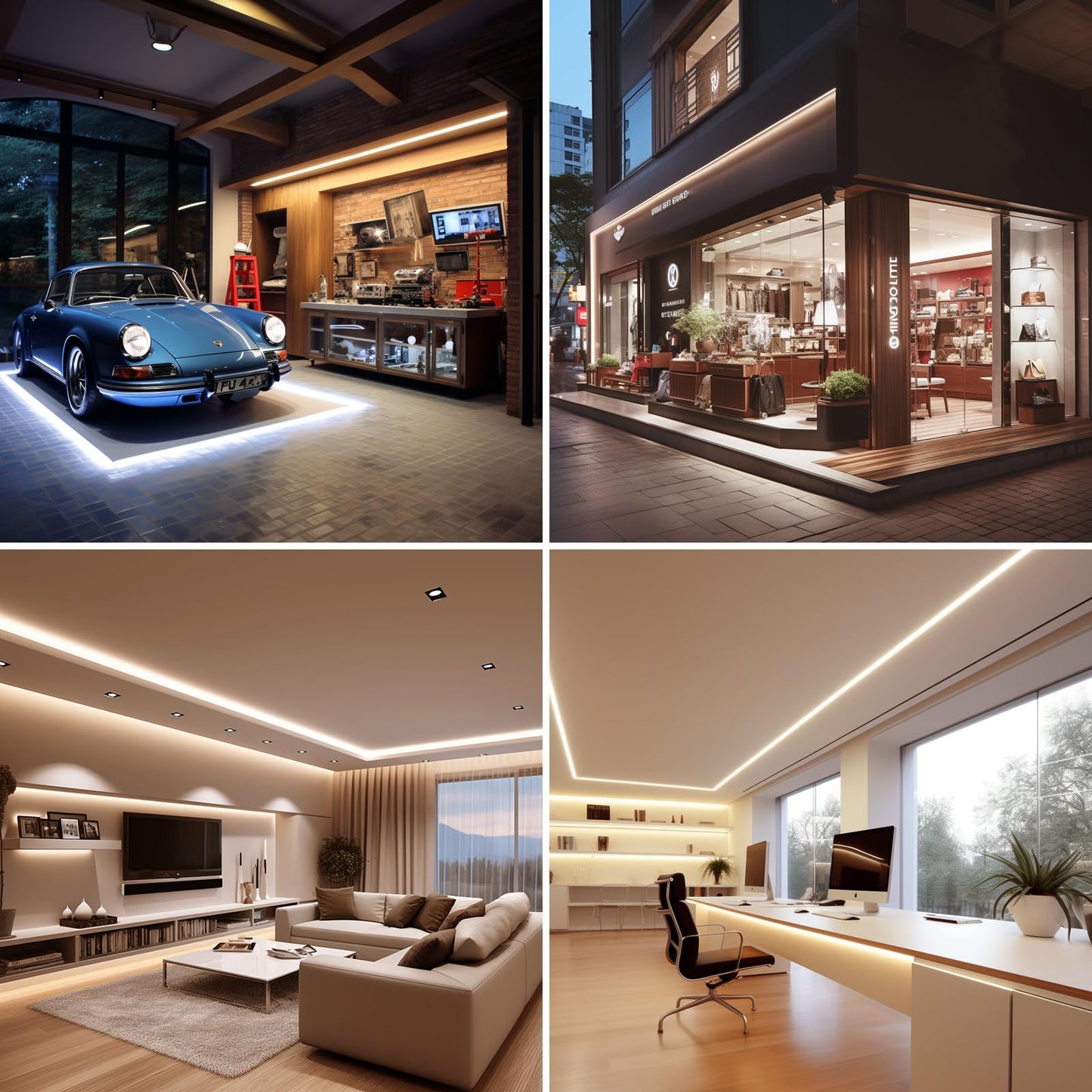 BENLUN Tira LED COB 24V 20 Metros (10 Metros x 2), 3000K Blanco Cálido Luces LED Exterior Impermeable, 11W/M CRI 93 Luz de LED Adhesiva con Transformador para Habitacion, Techo, Cocina