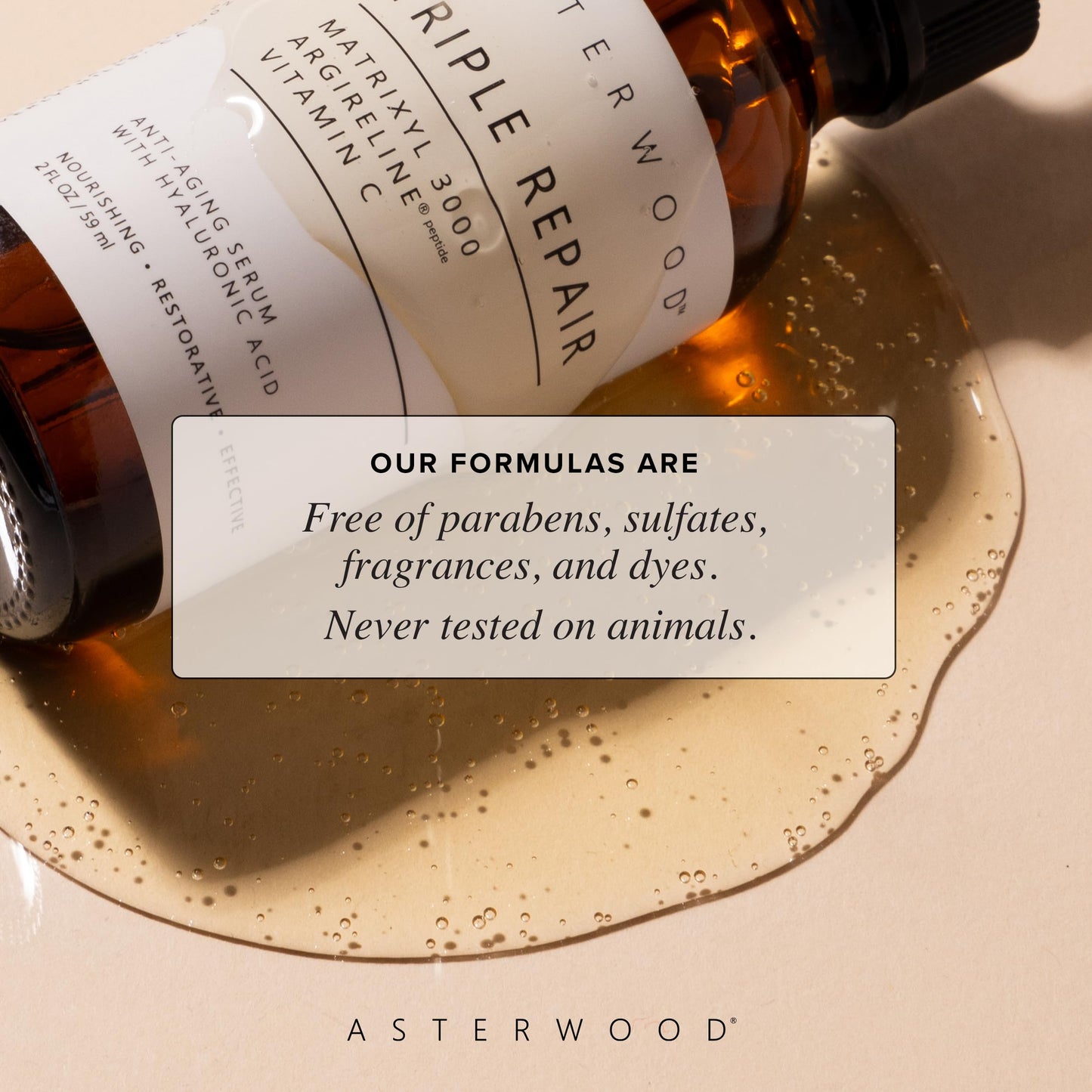 MATRIXYL 3000 + ARGIRELINE Peptide + Vitamin C 4 oz Serum with Organic Hyaluronic Acid - Reduce Sun Spots, Wrinkles, Our Most Powerful Triple Combination - ASTERWOOD NATURALS - Bottle