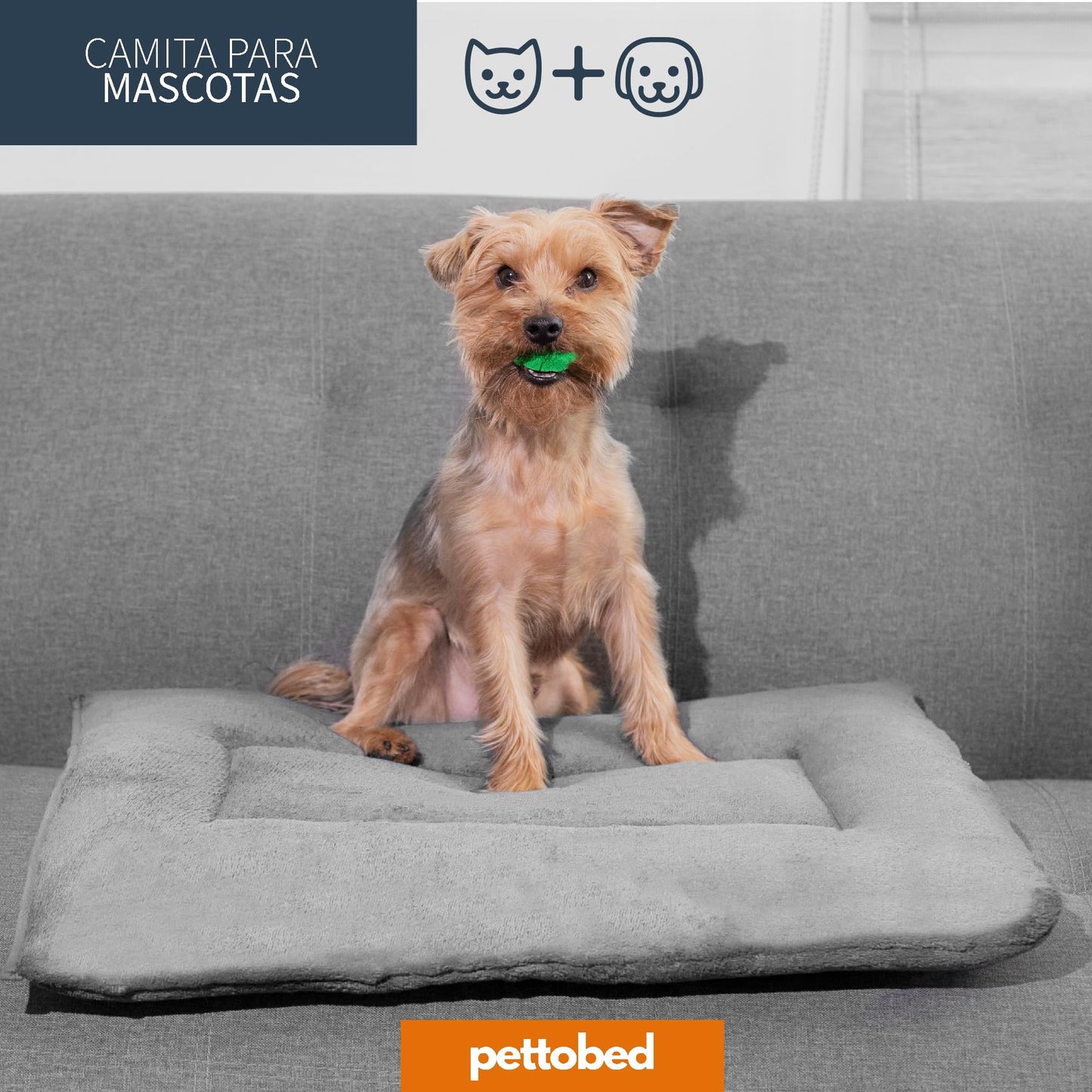 Cama para Mascotas PET TO BED Gris Suave Esponjosa Térmica Lavable