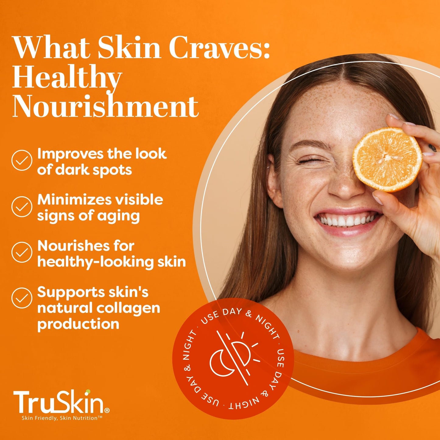 TruSkin Naturals Vitamin C Serum for Face, Topical Facial Serum with Hyaluronic Acid & Vitamin E, 1 fl oz.