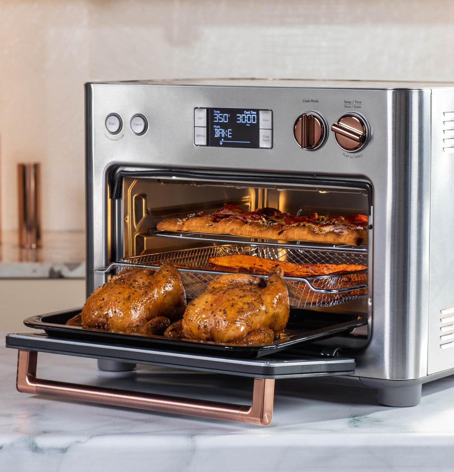 Horno Café Couture WiFi con 14 Modos de Cocción Esenciales y Control de Voz