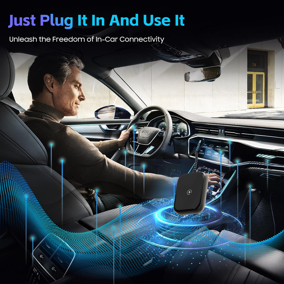 Adaptador inalámbrico CarPlay Apple iPhone Bluetooth Plug & Play con USB-A a Tipo C