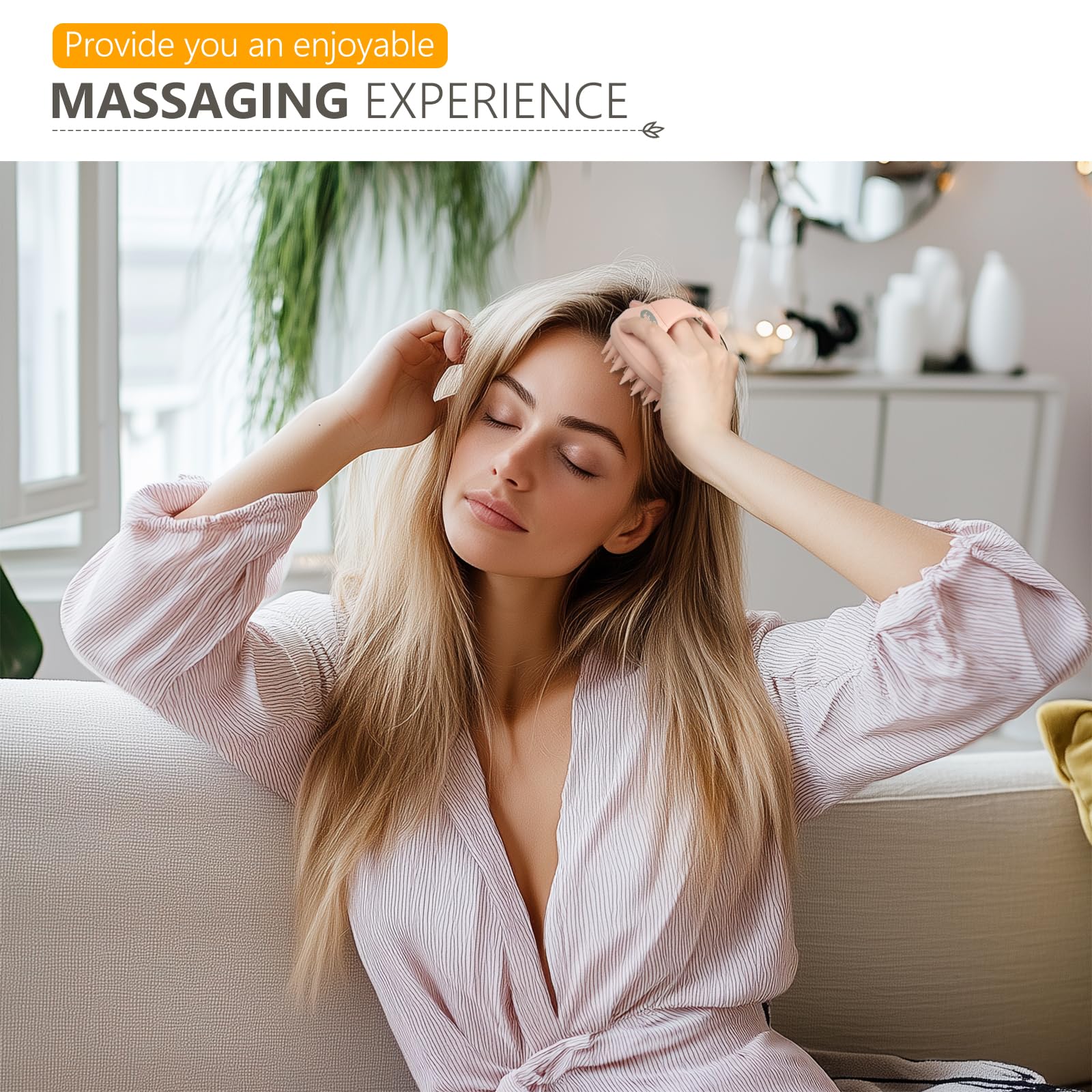 Sndyi Cepillo masajeador de cuero cabelludo, exfoliante de cuero cabelludo con cerdas de silicona suave, exfoliante de cuero cabelludo para eliminación de caspa, masajeador de cuero cabelludo para el crecimiento del cabello, cepillo de cabello seco húmedo