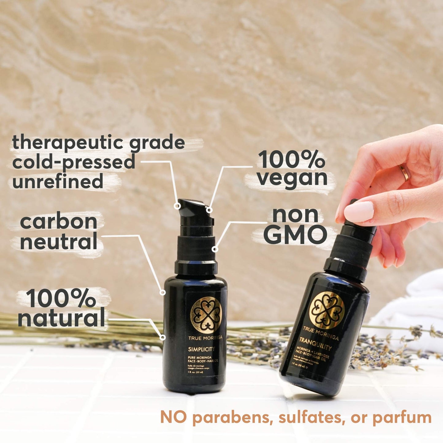 True Moringa Oil - 100% Pure Cold-Pressed Moringa Oil For Face Body & Hair (30ml) - Refresh, Peppermint