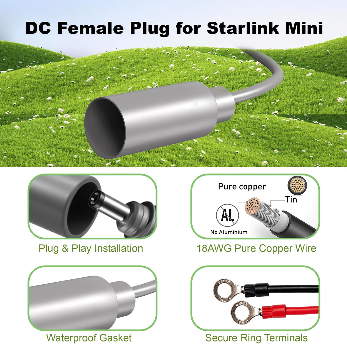 Convertidor Impermeable de Energía Starlink para Conectividad a Internet Estable en Vehículos y Camping