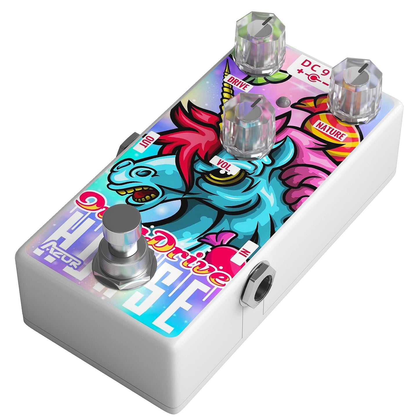 AZOR - Pedal de guitarra Overdrive para caballo mini overdrive con efecto analógico para guitarra eléctrica, pedal True Bypass AP504