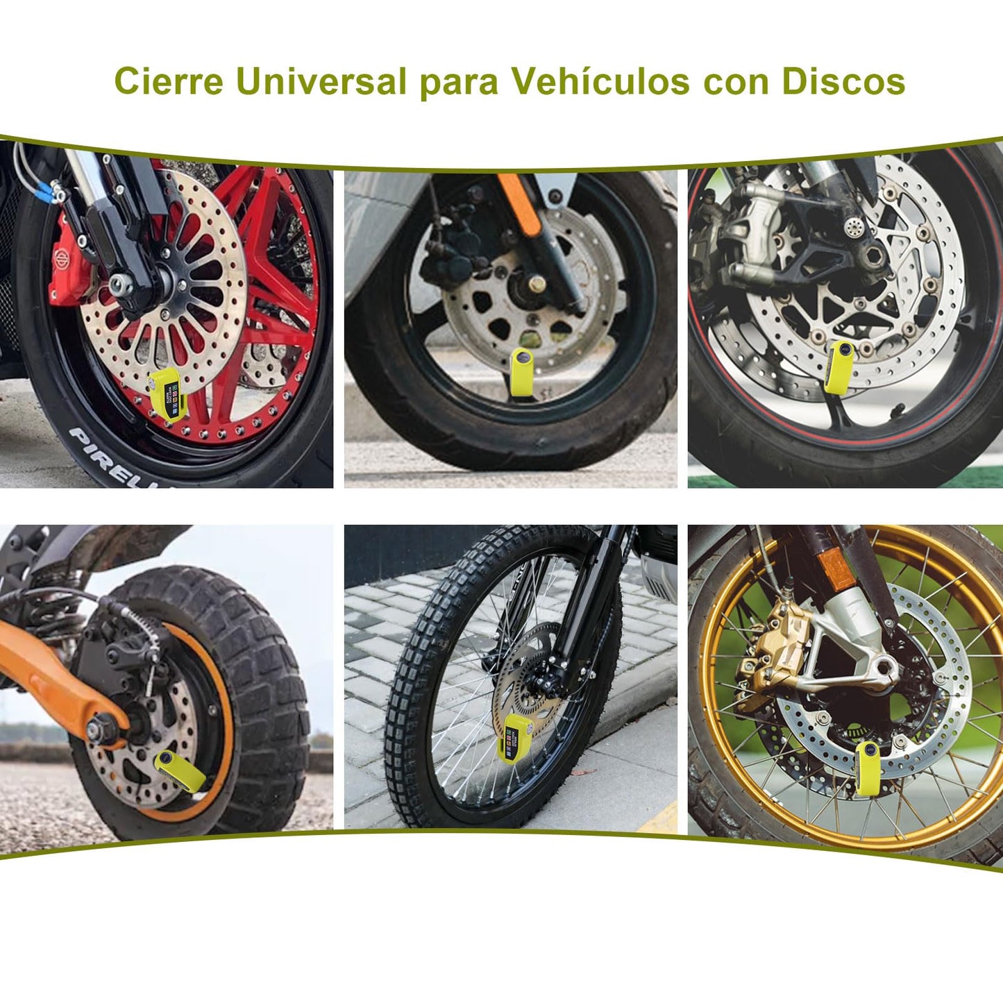 Kayoosi Candado de Alarma para Moto, Alarma de Freno de Disco de 110 Db con Sensor de Movimiento y Cable de Alarma de 4,3 Pies, Impermeable y Antirrobo, Compatible con Vehículos con Llantas de Disco
