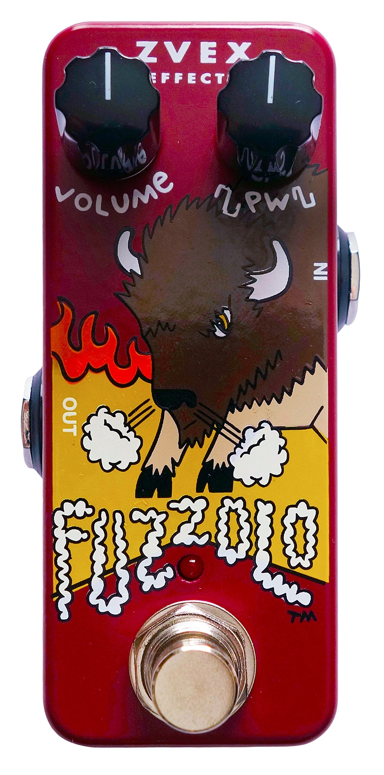 Pedal Fuzz Compacto ZVEX Fuzzolo con Botón y Calcomanía