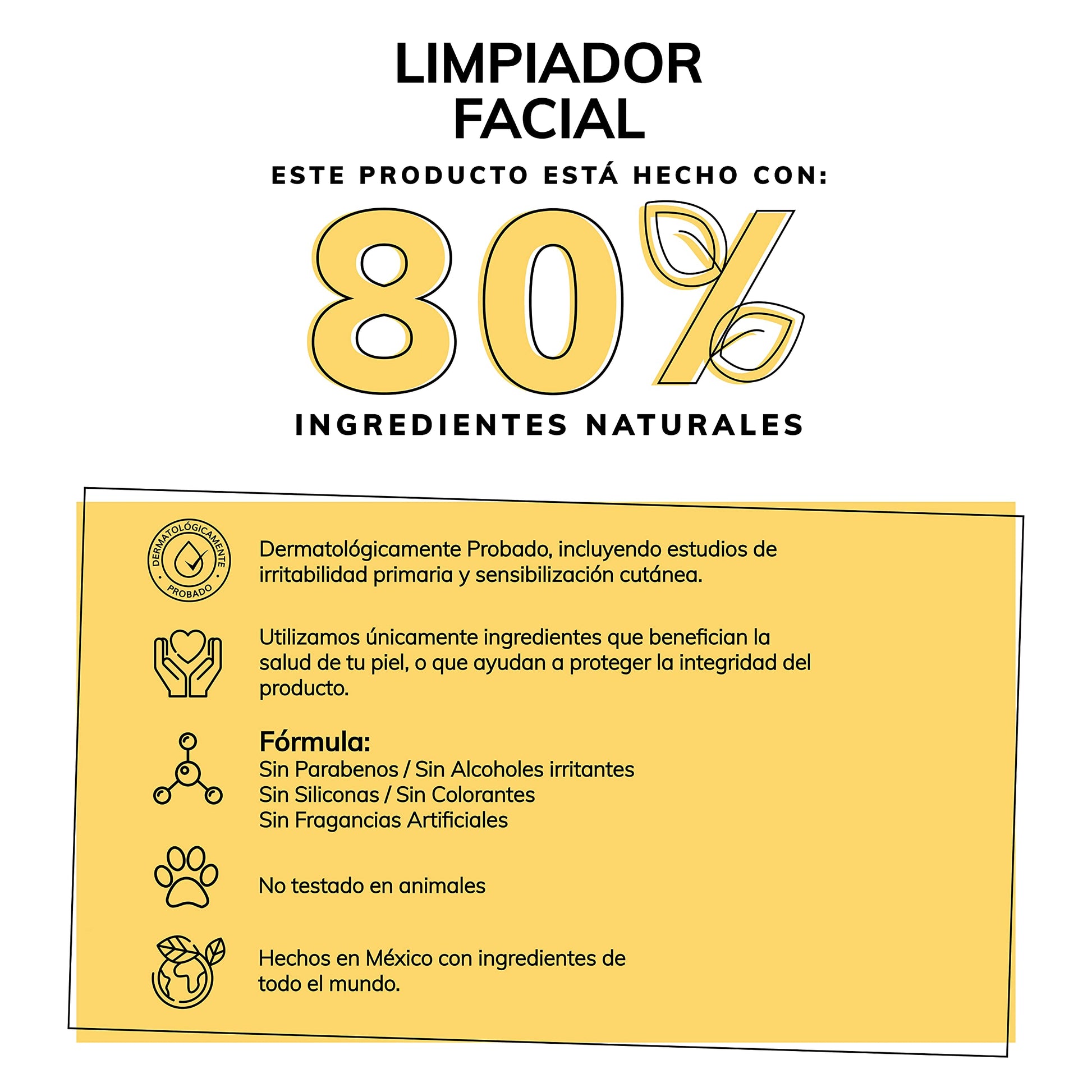 Gel Limpiador Facial con Vitamina C + Vitamina E + Aloe Vera - 80% Ingredientes Naturales- Limpiador Profundo Facial -Baja Espuma- Remueve Grasas y Toxinas- No Reseca- Limpieza e Hidratación Extrema - Ideal Para Todo Tipo de Piel - 235ml