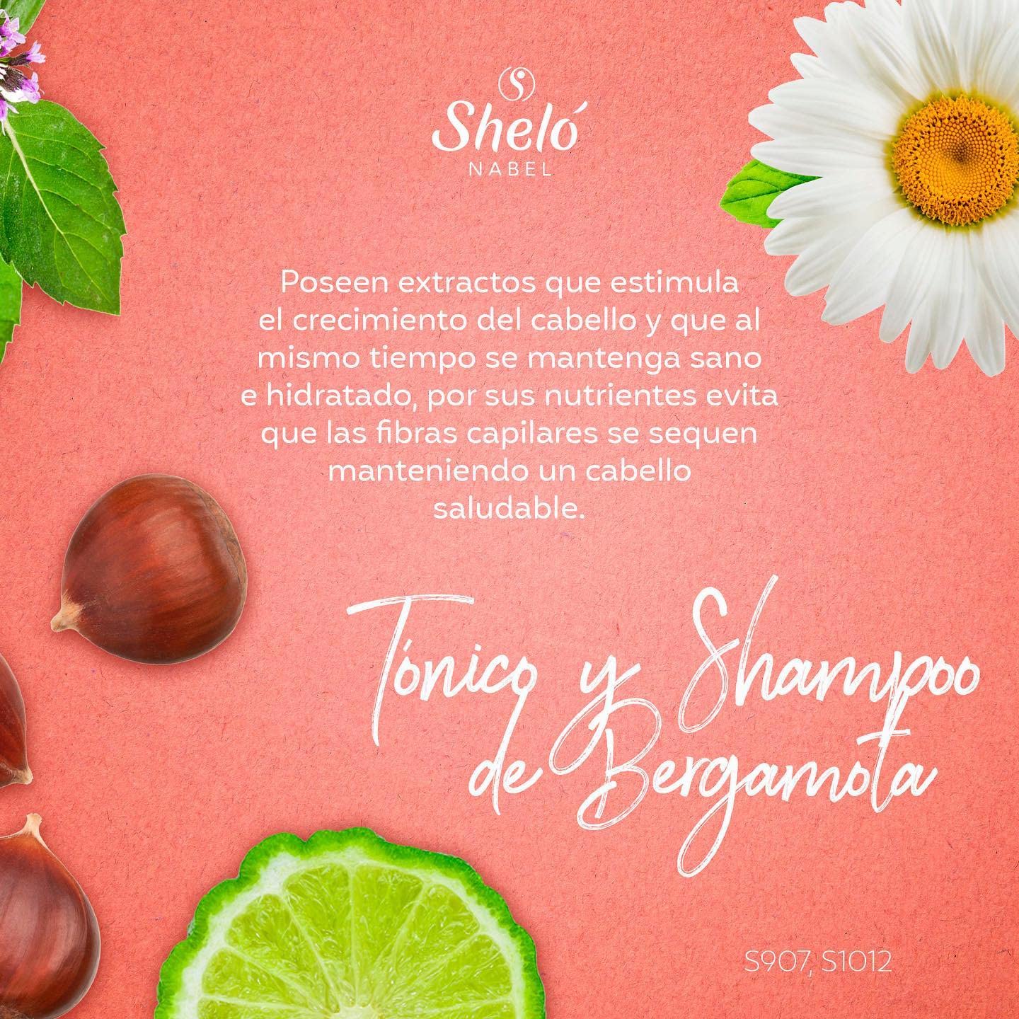 Sheló NABEL Shampoo de Bergamota 530 ml para Cabello Graso