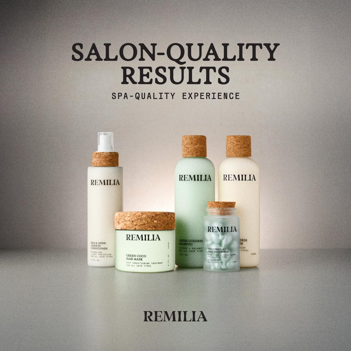 Acondicionador Remilia para Cabello Seco Dañado Diosa Verde con Aceite de Aguacate y Té Verde