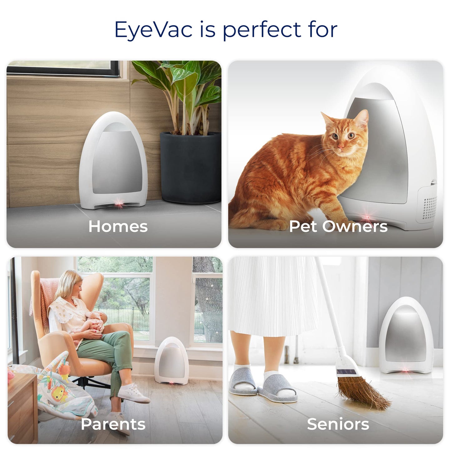 EYE-VAC EVH-B Professional Touchless Stationary Vacuum/Dustbin, Blanco, 1