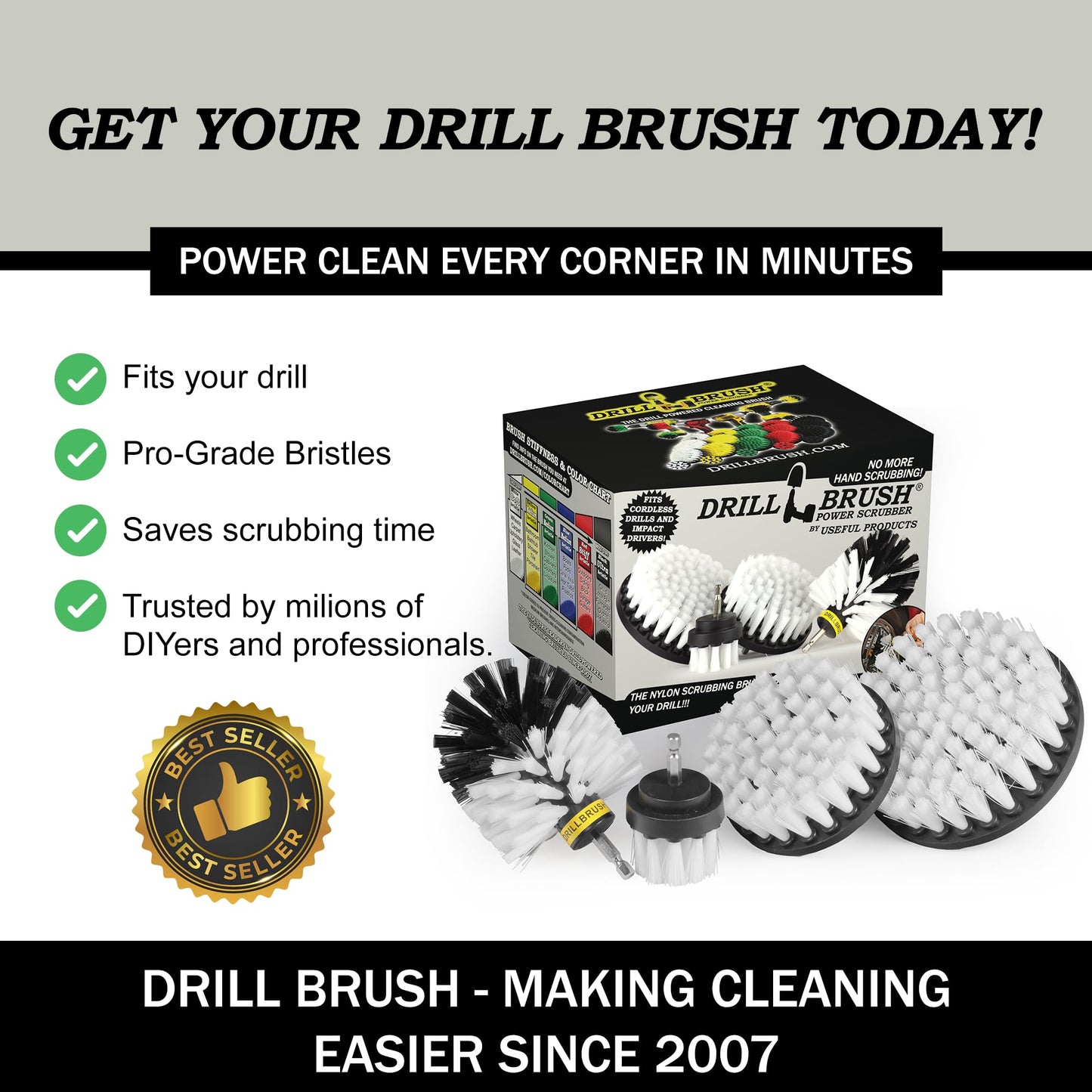 Automotriz Blanco Suave - Taladro Pincel - Limpiador de Cuero - Kit Car Wash - Productos de Limpieza de Coches - Wheel Cleaner Brush - Kit Car Detailing - Alfombra de Coches - Interior, Vinilo