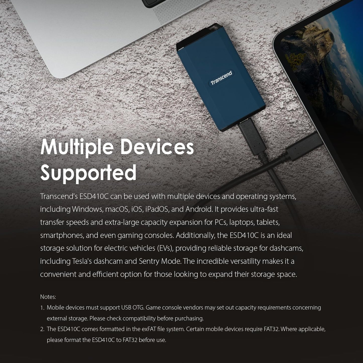Disco Duro Portátil Transcend 2TB USB Type-C 20Gbit/s