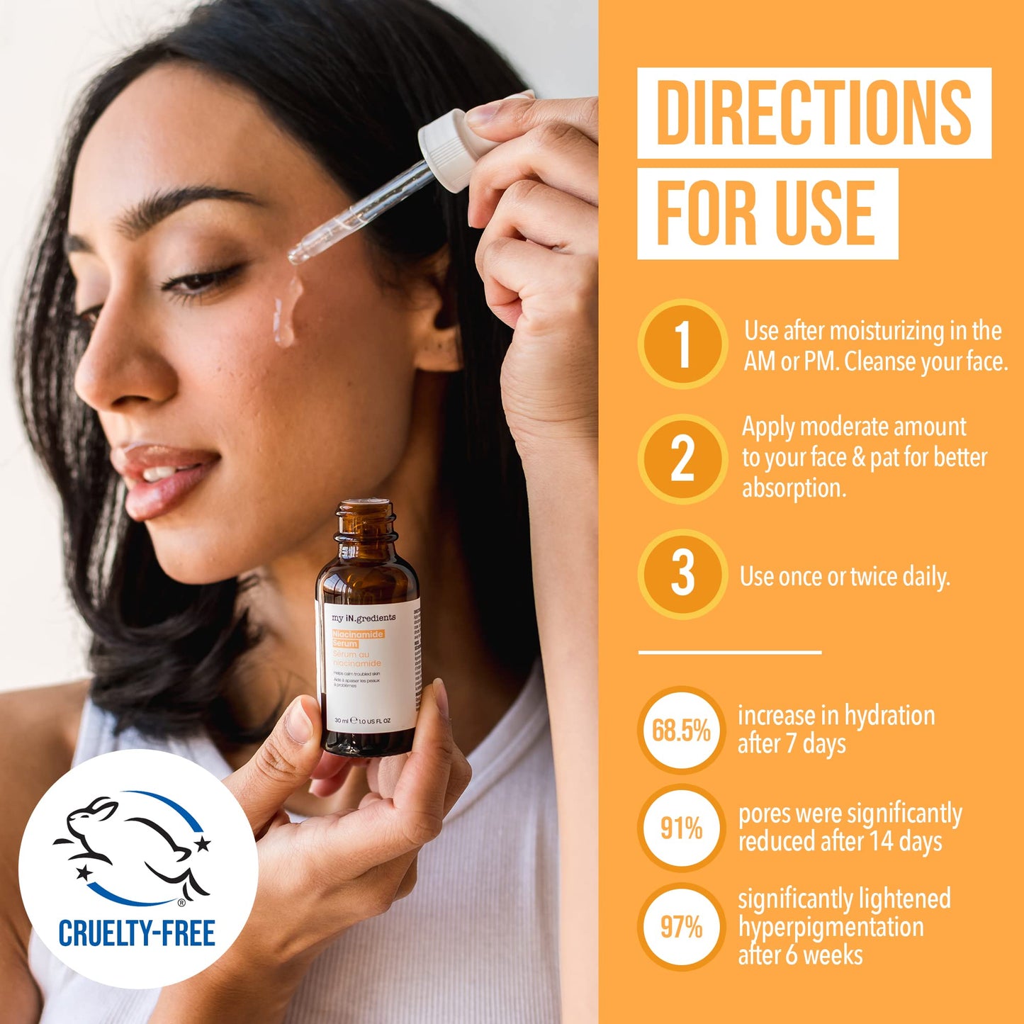 MY INGREDIENTS, Sérum de Niacinamida, Reduce la Apariencia de los Poros Grandes, Protege la Piel, 30 ml