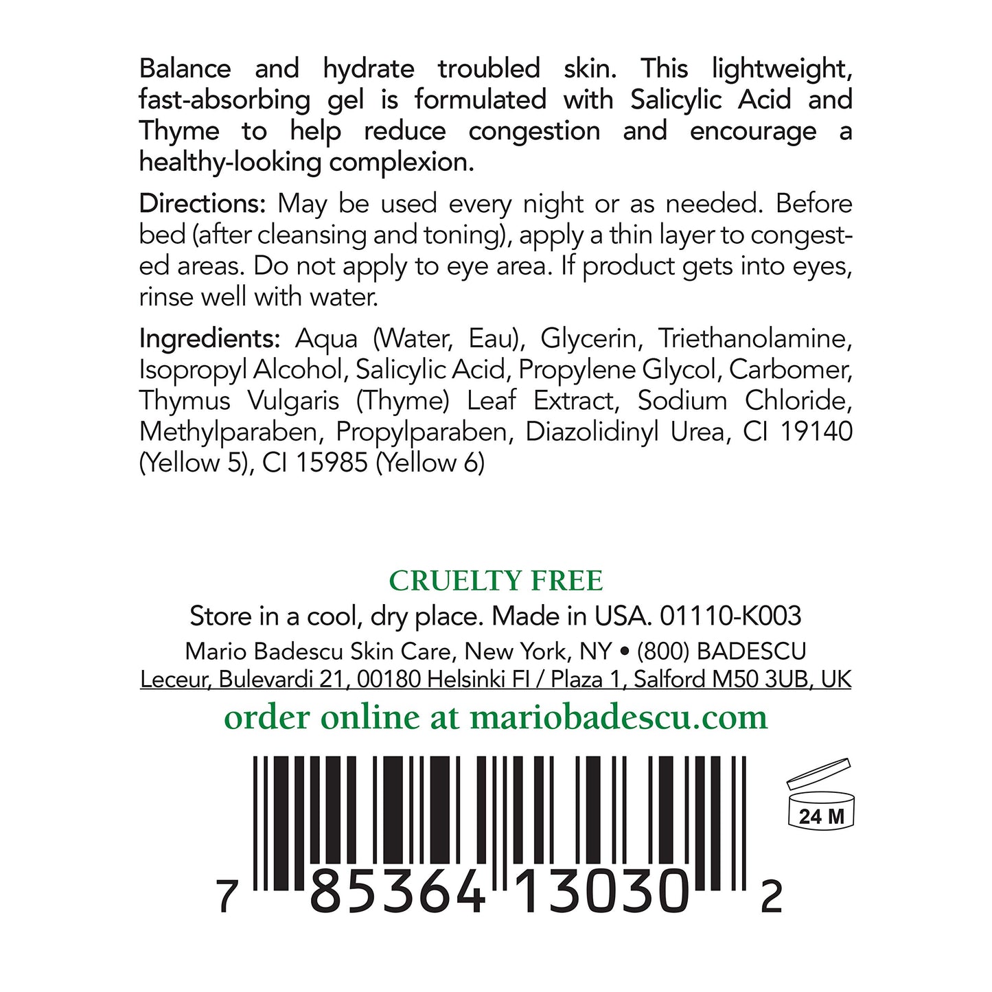 Mario Badescu Suero antiacné para pieles mixtas y grasas | Suero en gel clarificante que combate los poros obstruidos | Formulado con ácido salicílico y glicerina | 1 onza líquida