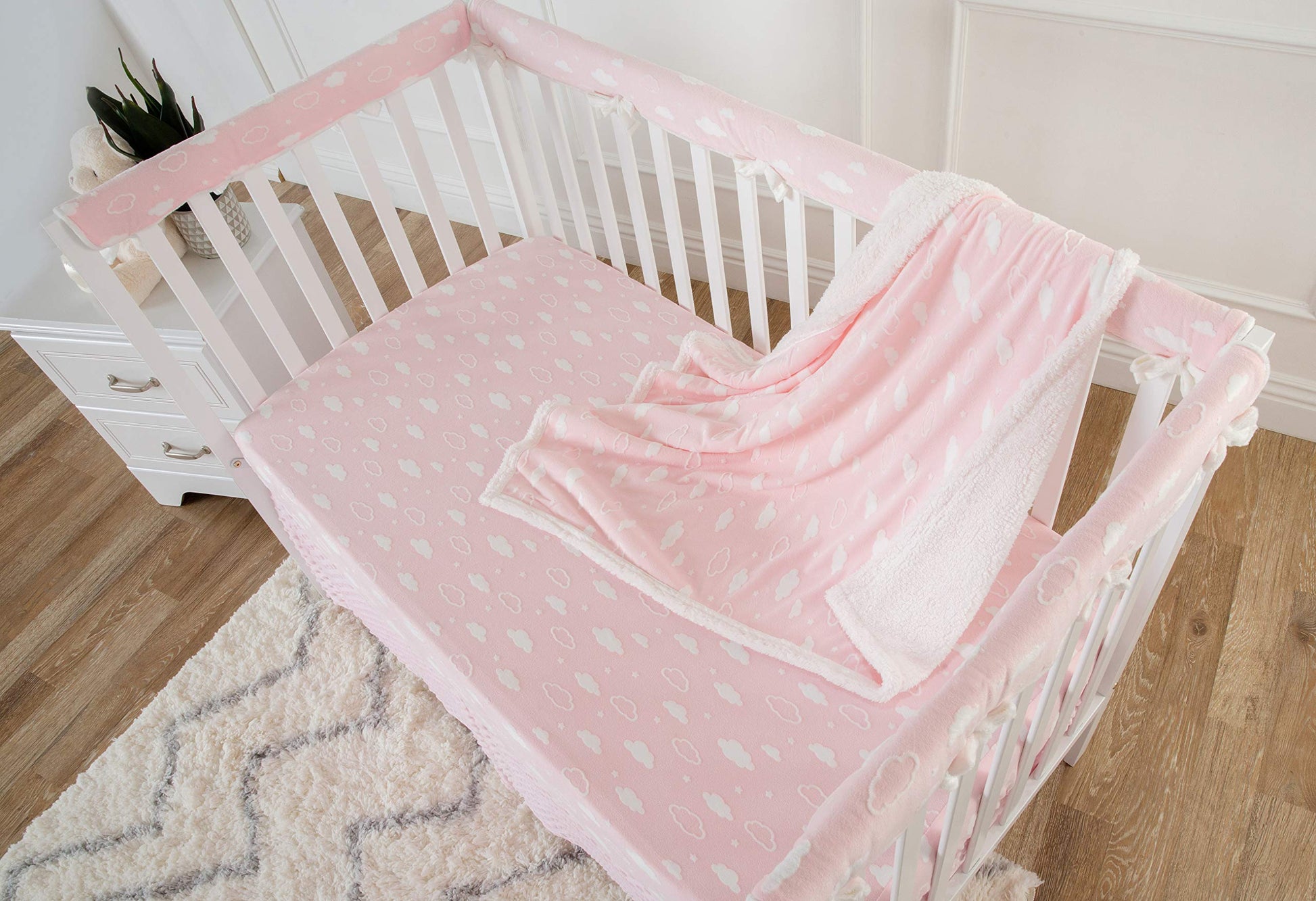 Manta de Recepción Sherpa American Baby Company Rosa 3D cálida y acogedora para niños y niñas