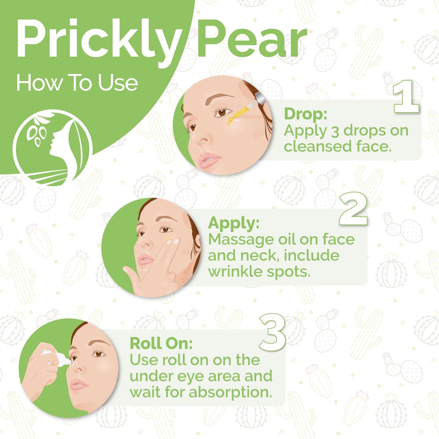 Fatima's Garden Prickly Pear Seed Oil for Face, Hair, Skin and Nails, USDA Ecocert Certified Organic Pure Virgin Cold Pressed Moroccan Anti-aging Moisturizer (Barbary Fig, Cactus Oil) 1.7 Fl oz
